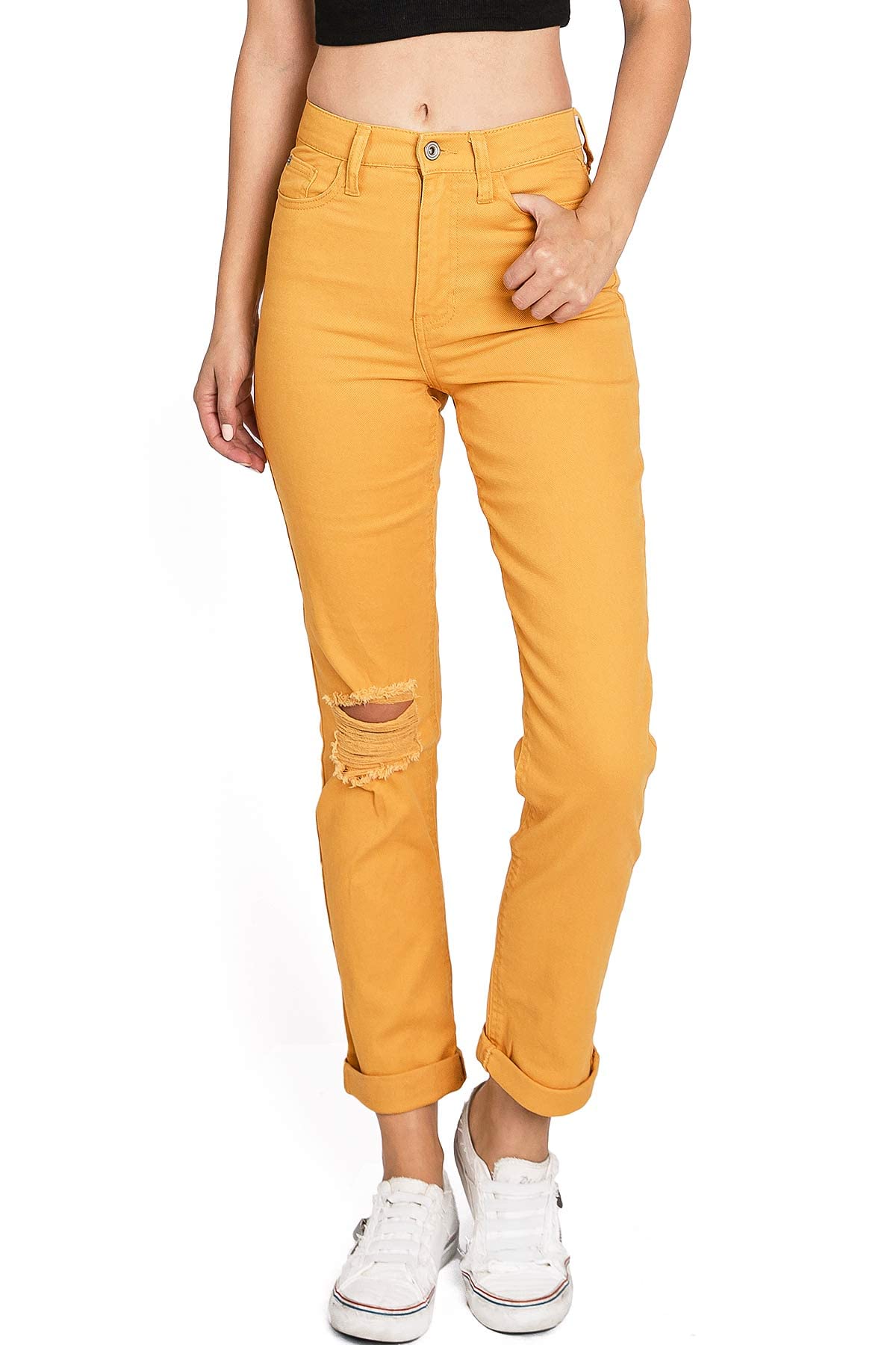 Color Wash Straight Leg Jeans