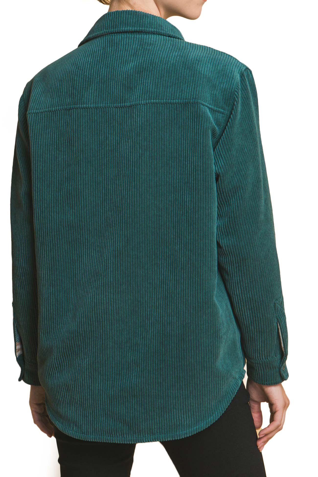 Reversible Plaid-Cord Shacket