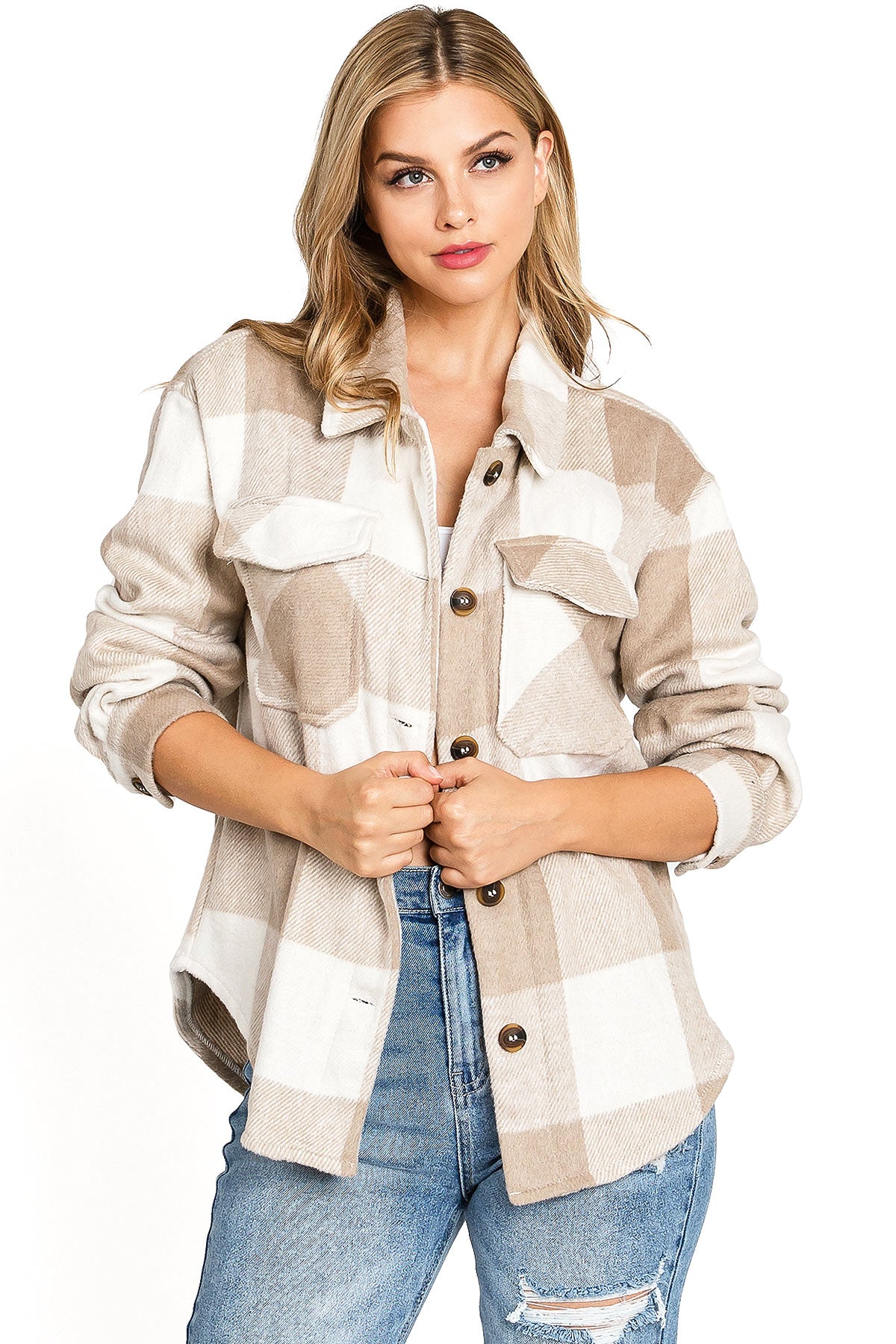 Gingham Button Down Shacket
