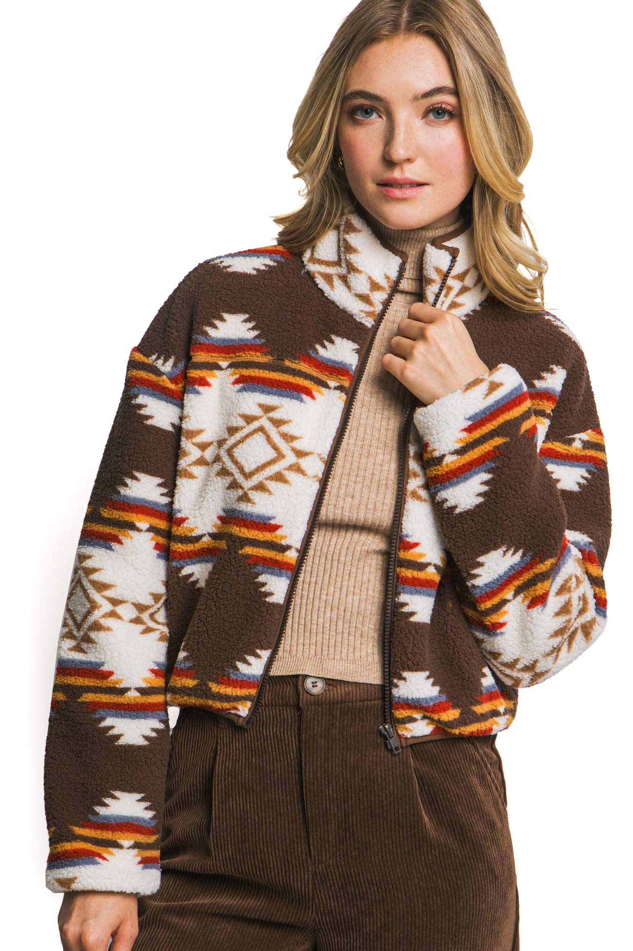 Print Sherpa Jacket