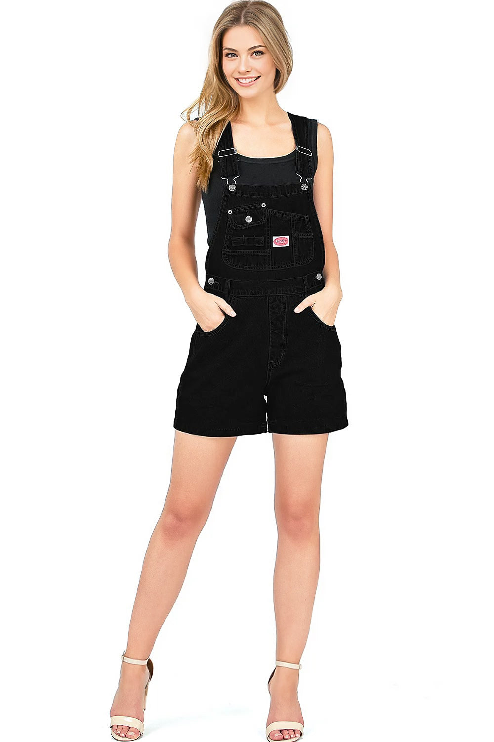 Shops plus size black shortalls