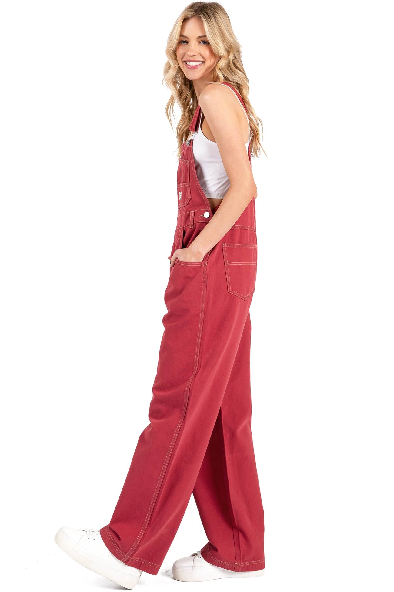 Lana Roux 90s Retro Dungaree Summer Canvas Overalls