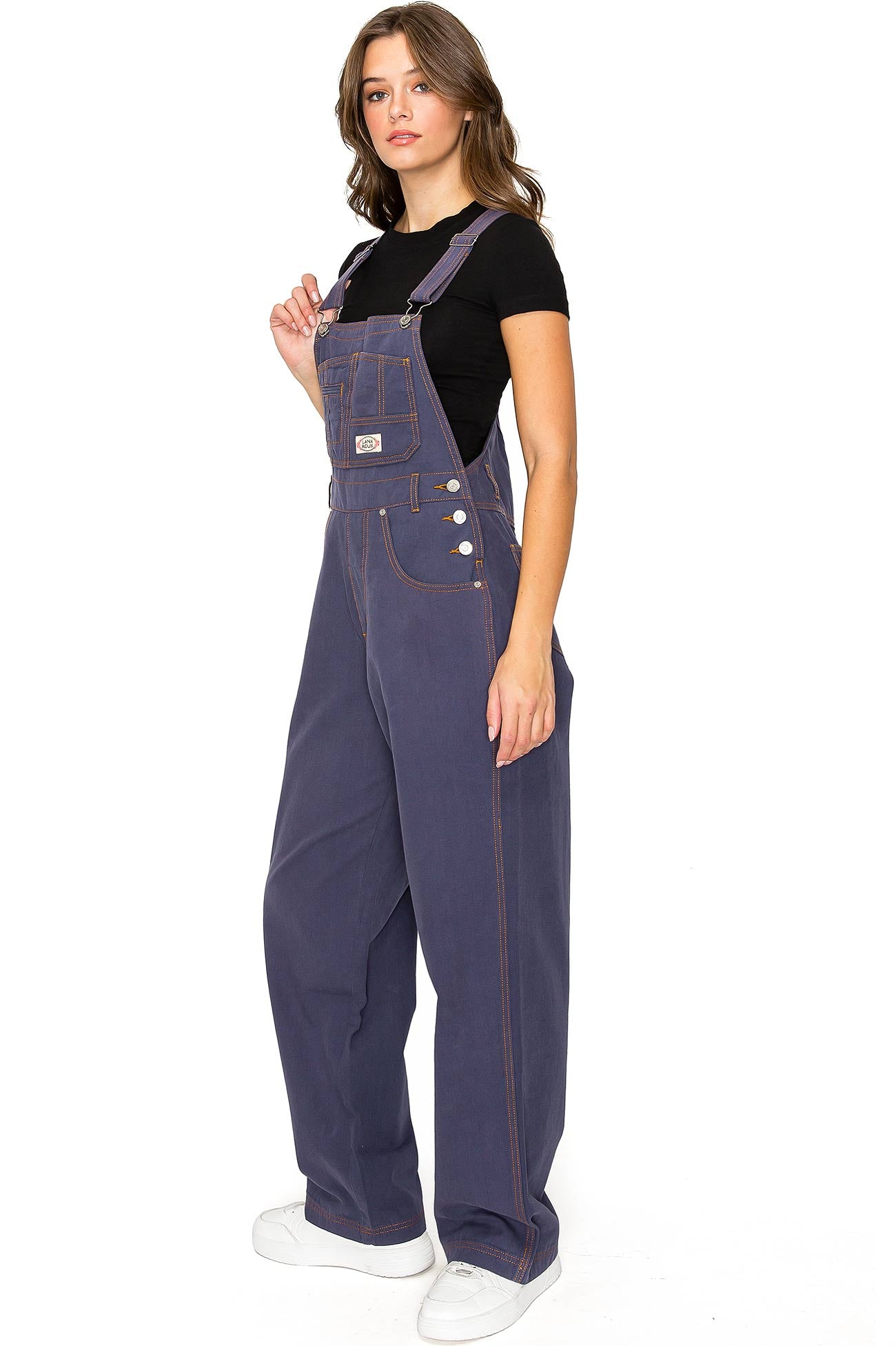 Lana Roux 90s Retro Dungaree Summer Canvas Overalls