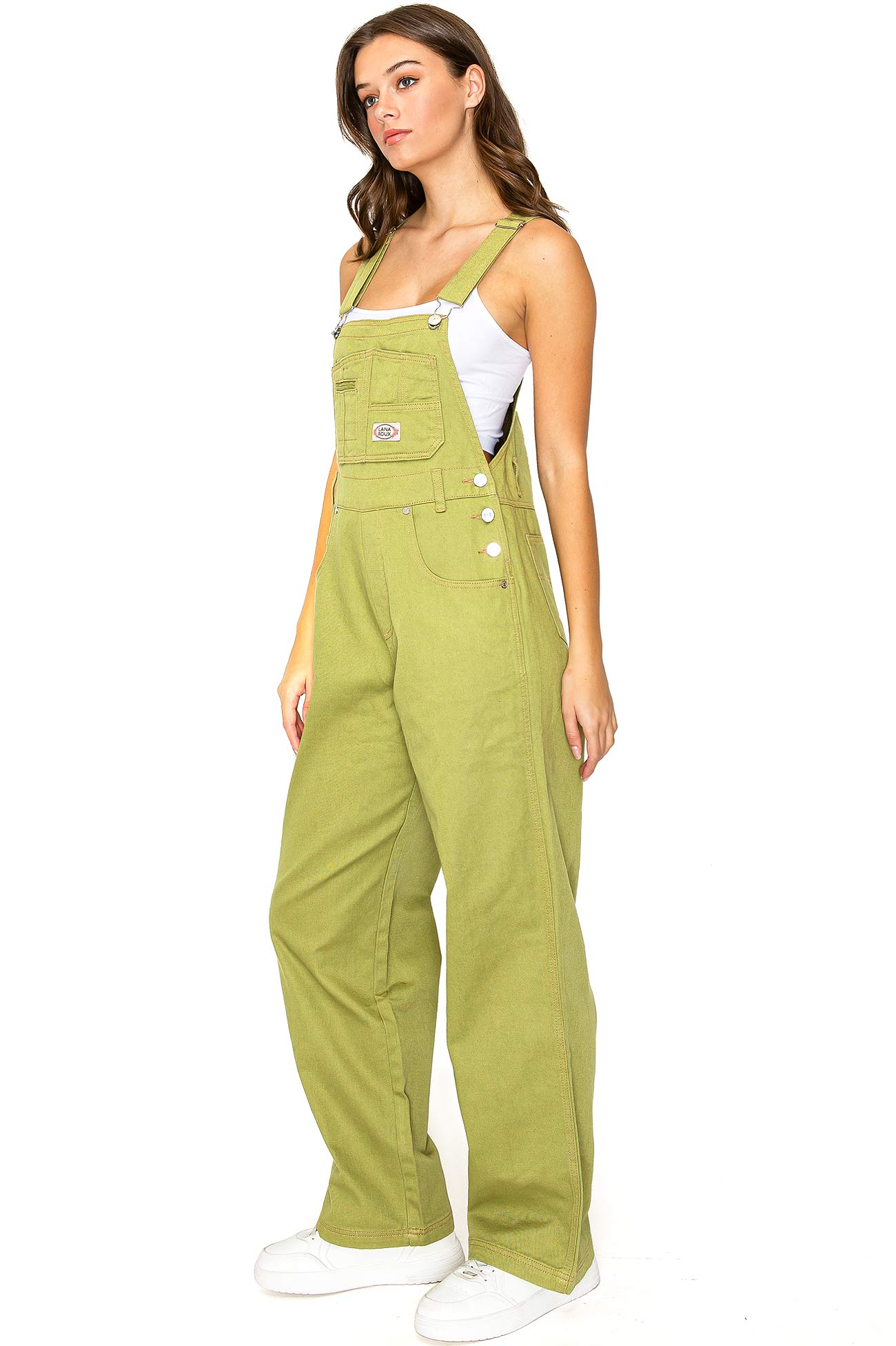 Lana Roux 90s Retro Dungaree Summer Canvas Overalls