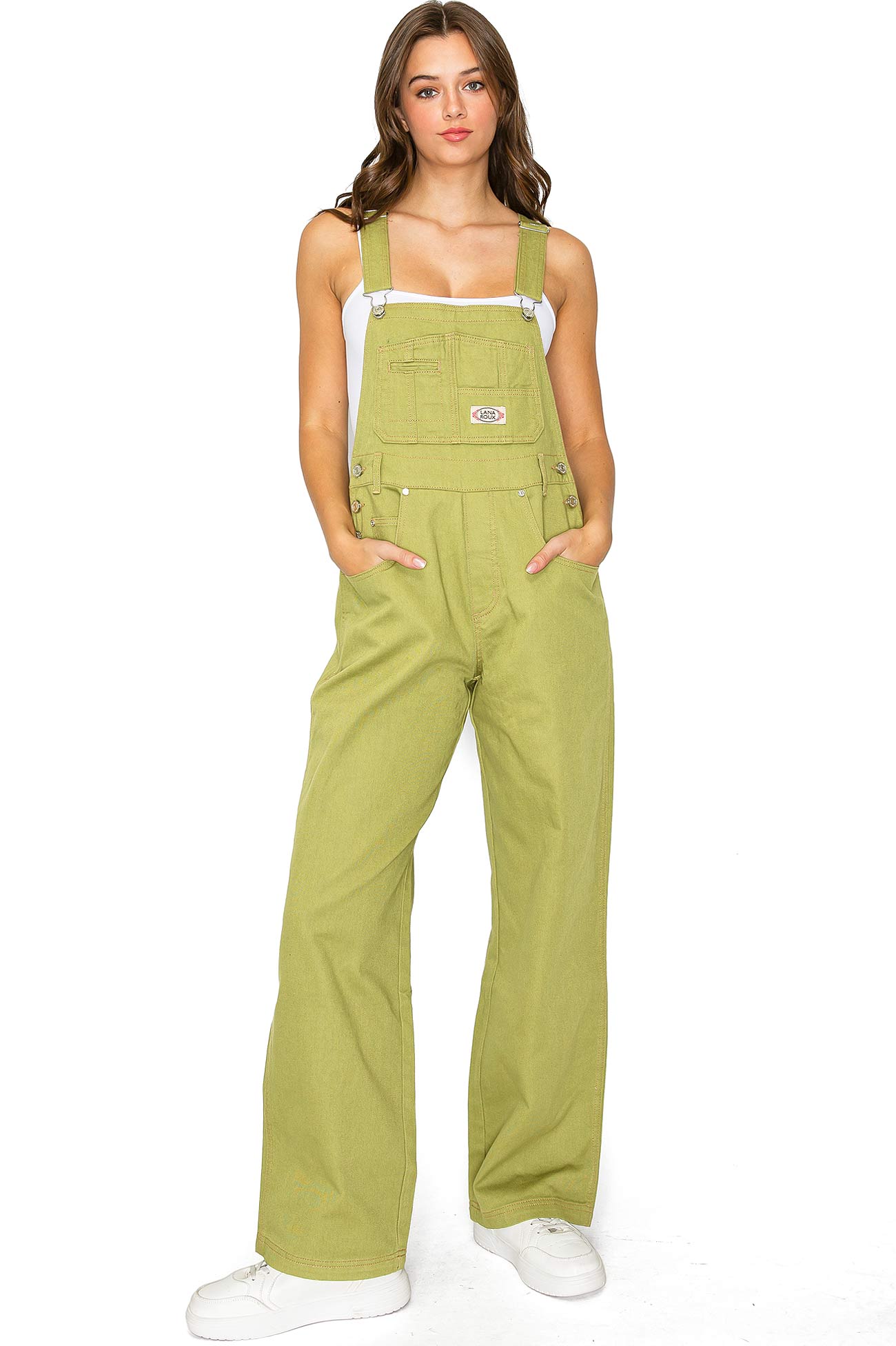 Lana Roux 90s Retro Dungaree Summer Canvas Overalls
