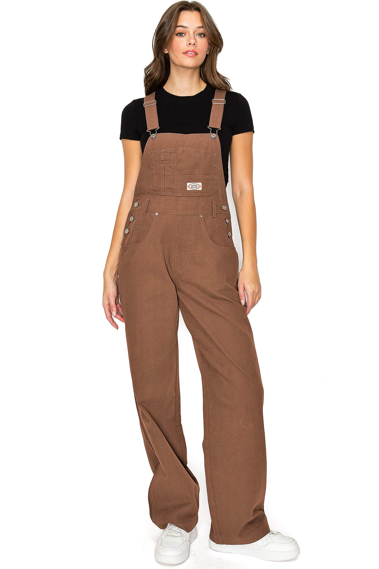Lana Roux 90s Retro Dungaree Summer Canvas Overalls