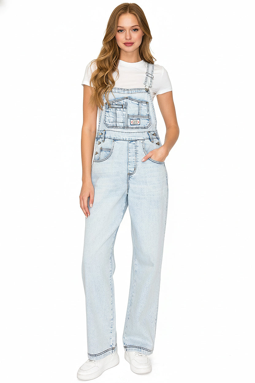 Lana Roux 90s Retro Ultra Soft Stretch Fit Overalls – Pink Ice