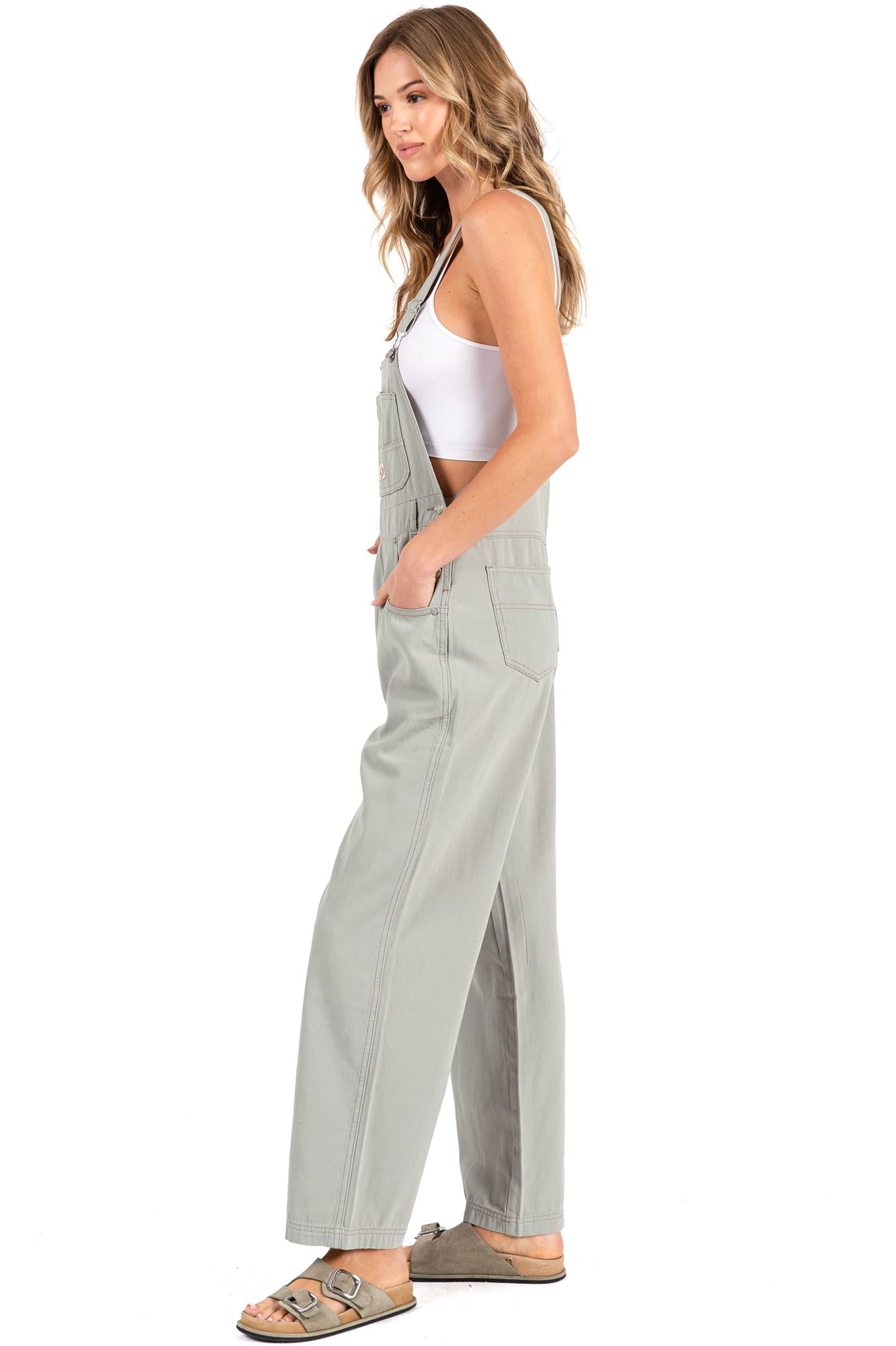 Lana Roux 90s Retro Dungaree Summer Canvas Overalls