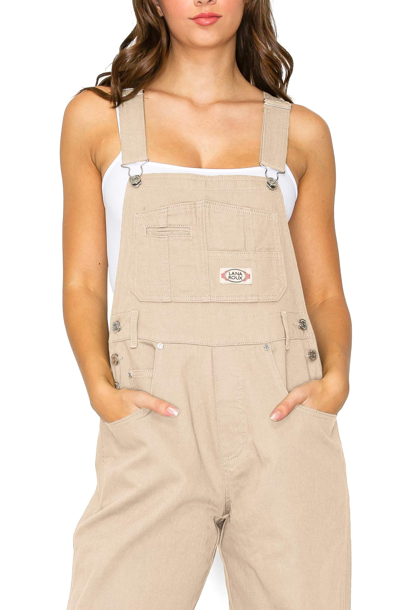 Lana Roux 90s Retro Dungaree Utility Twill Overalls