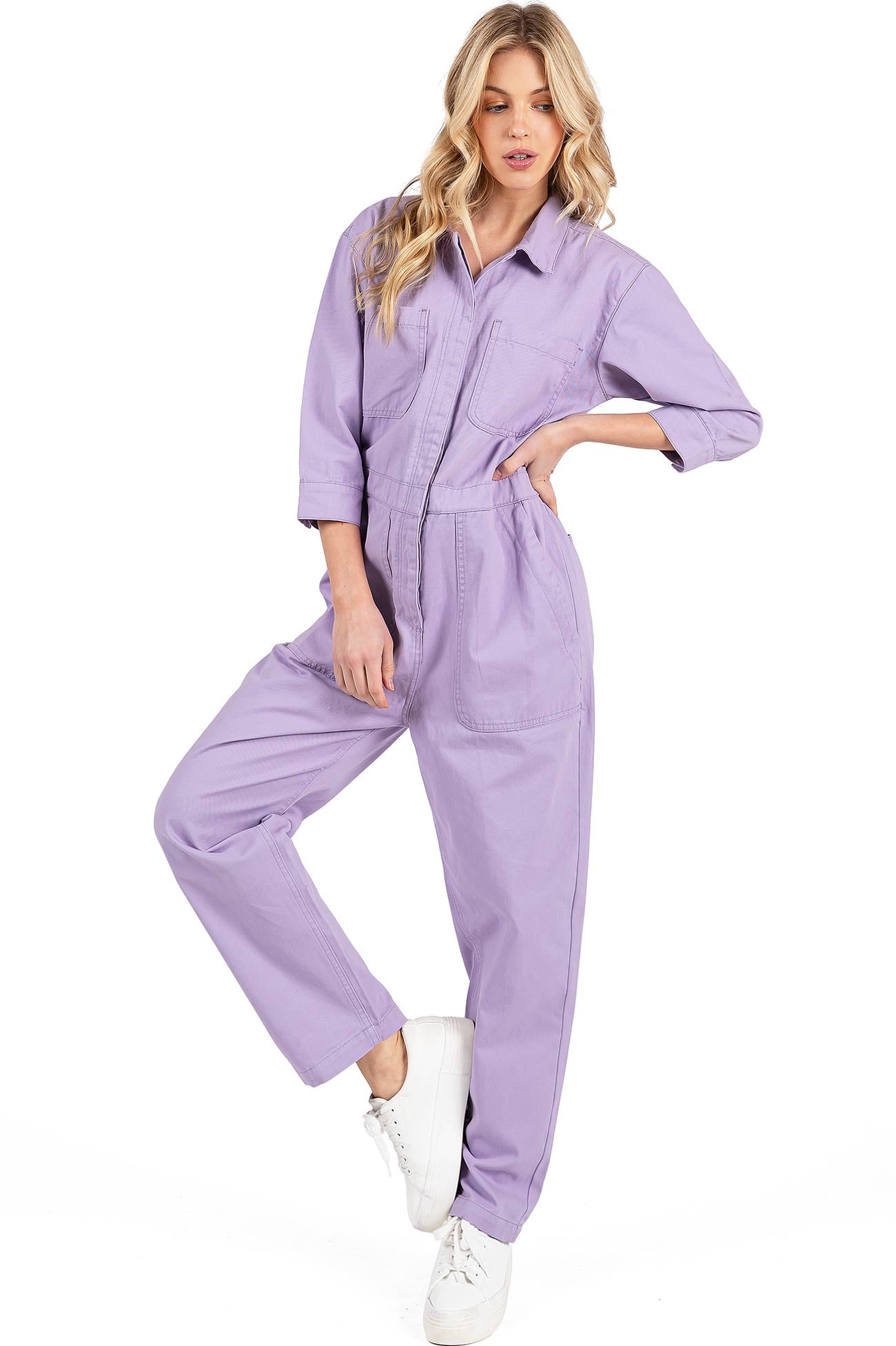 Lana Roux Coverall Aviator Jumpsuit