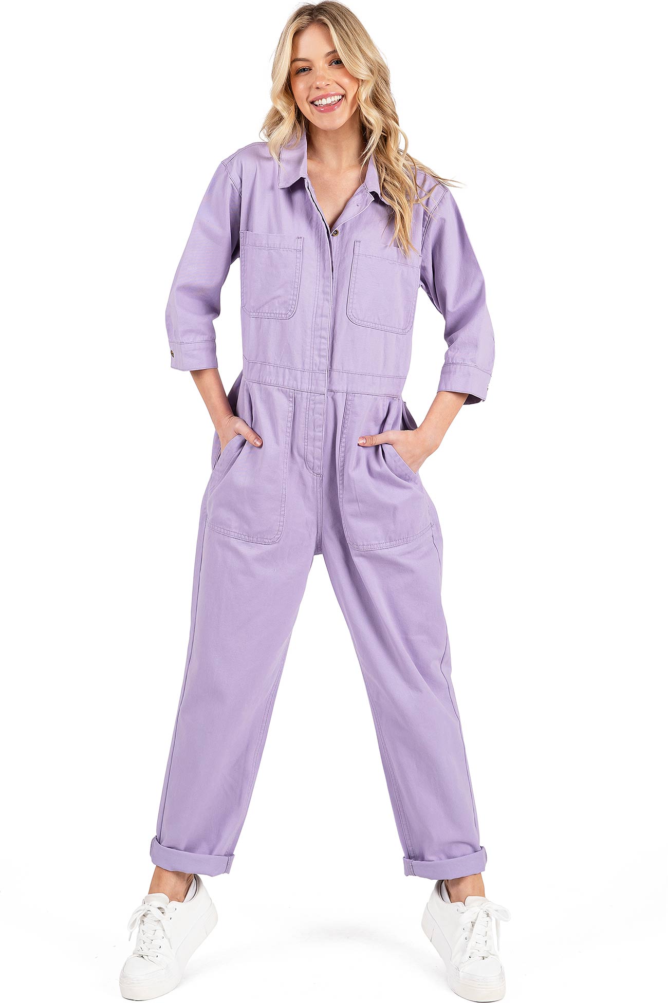 Lana Roux Coverall Aviator Jumpsuit
