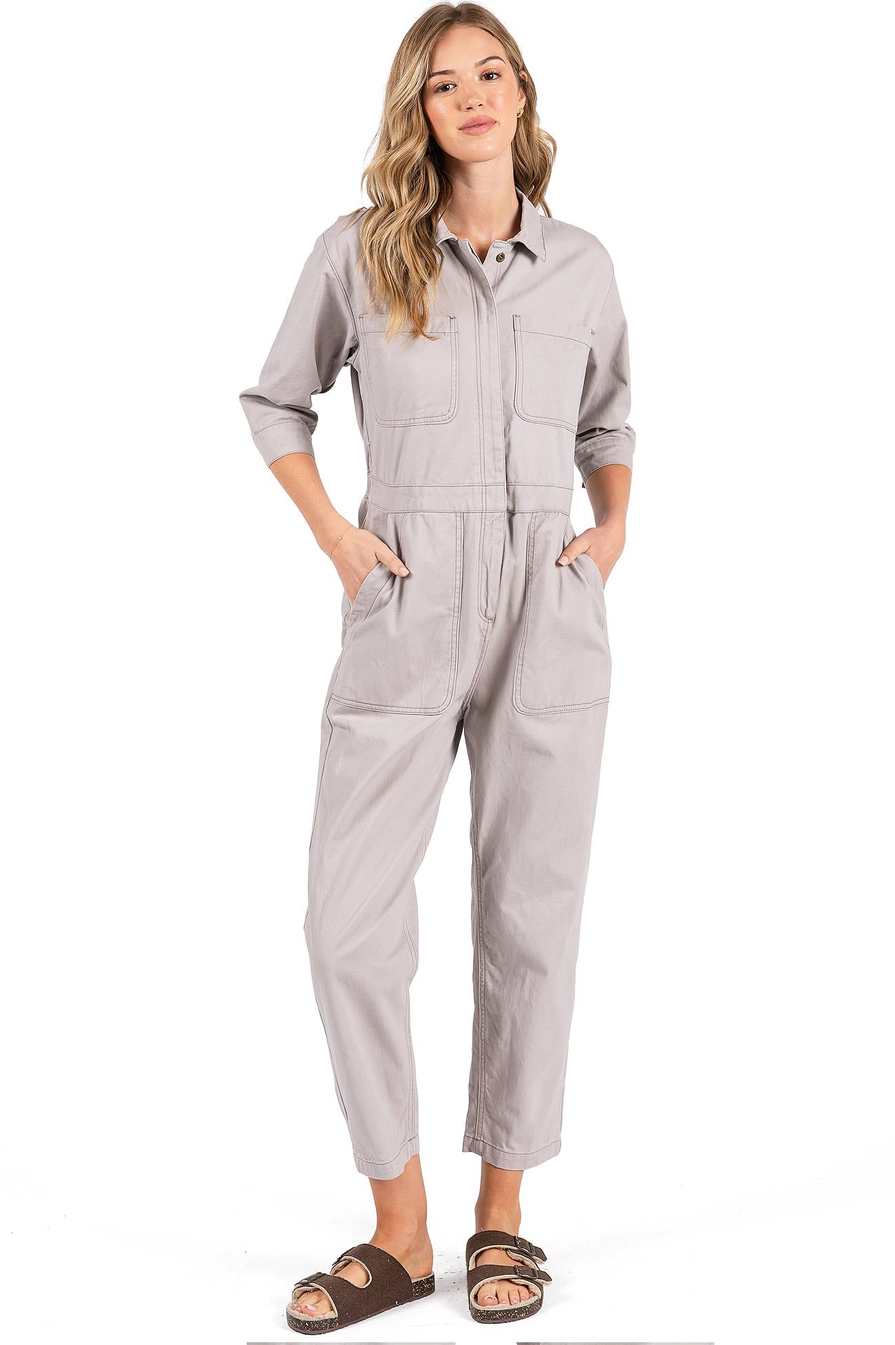 Lana Roux Coverall Aviator Jumpsuit