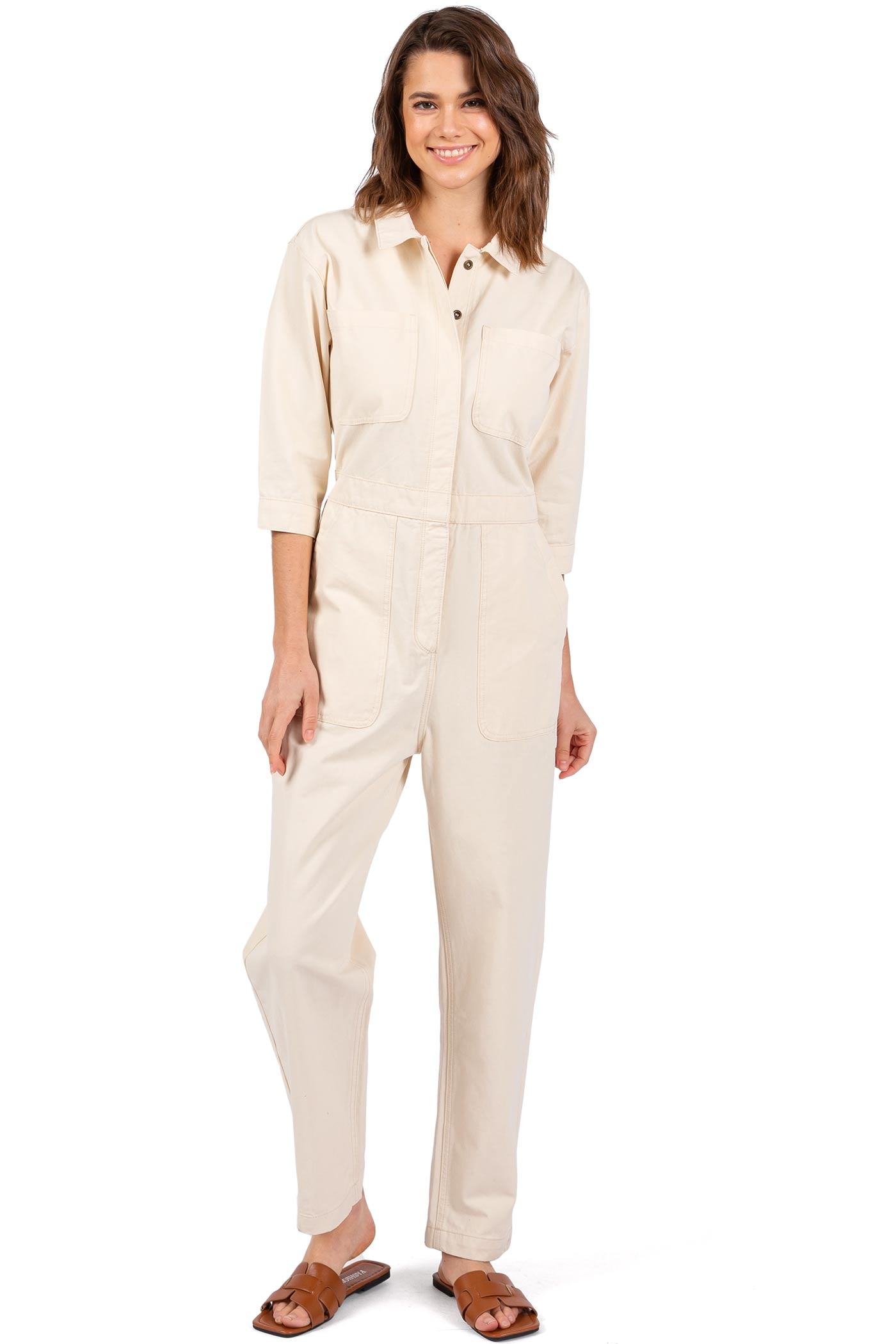 Lana Roux Coverall Aviator Jumpsuit