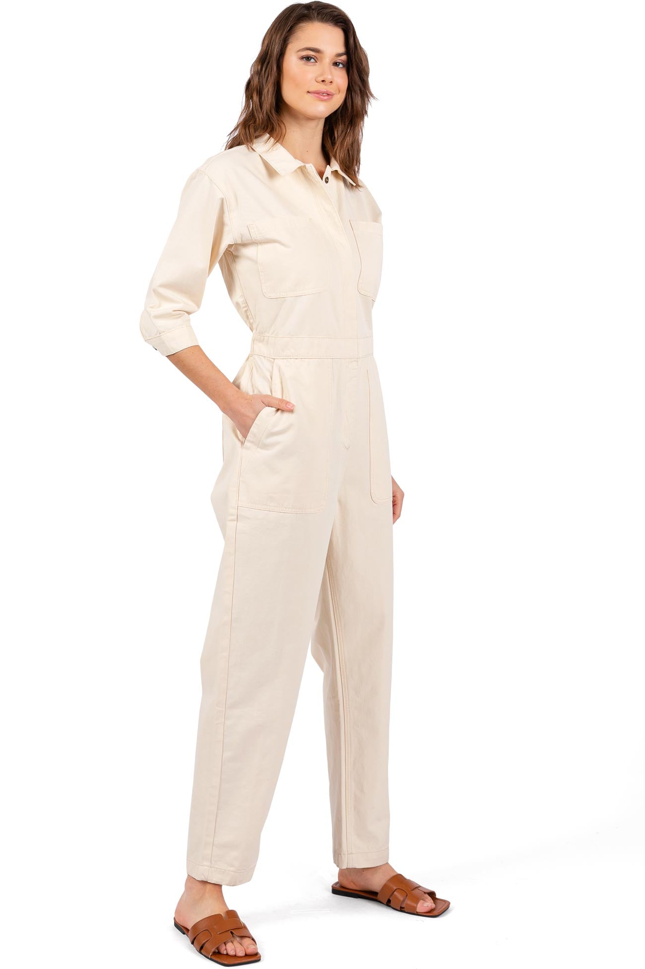Lana Roux Coverall Aviator Jumpsuit