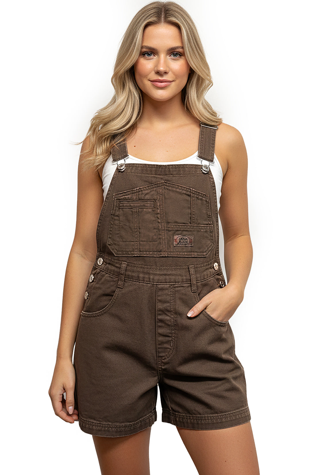 Lana Roux 90s Retro Vintage Dyed Short Overalls