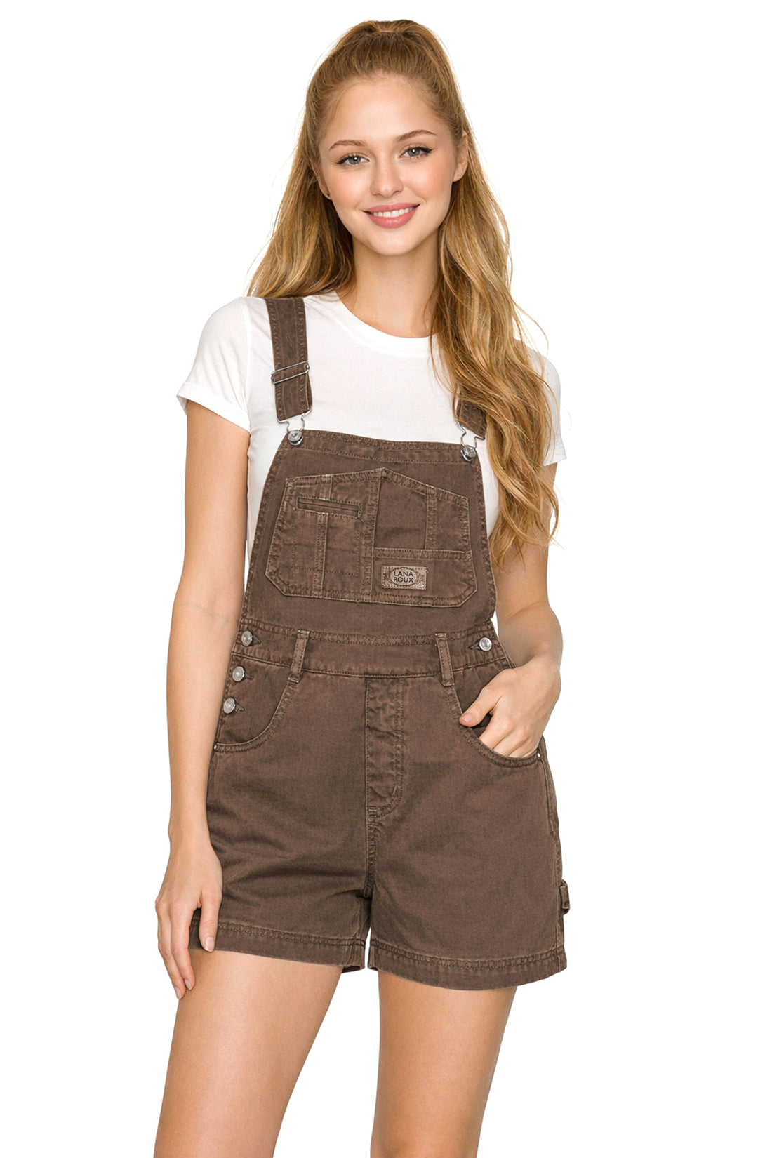 Lana Roux 90s Retro Vintage Dyed Short Overalls – Pink Ice