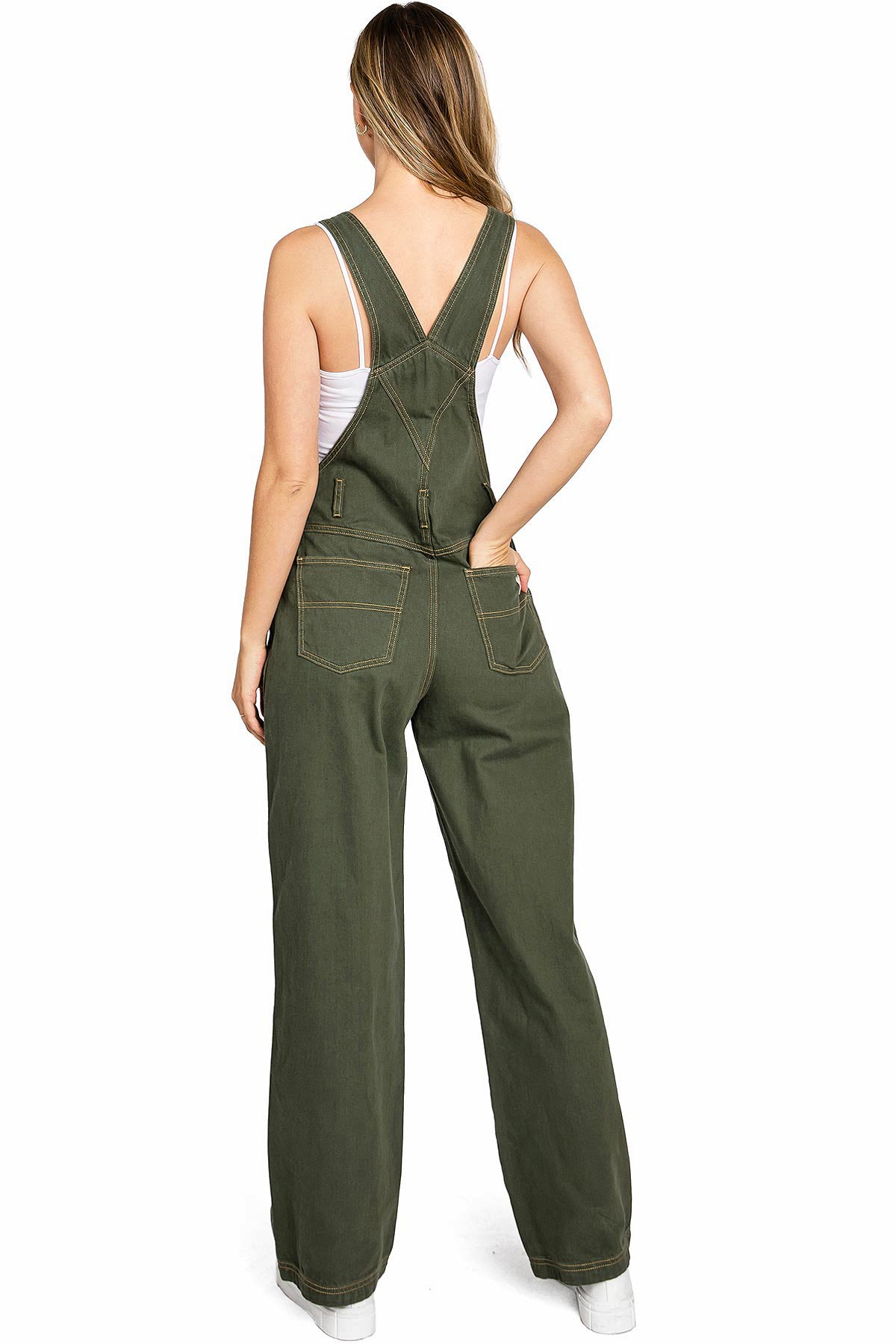 Lana Roux 90s Retro Dungaree Utility Twill Overalls