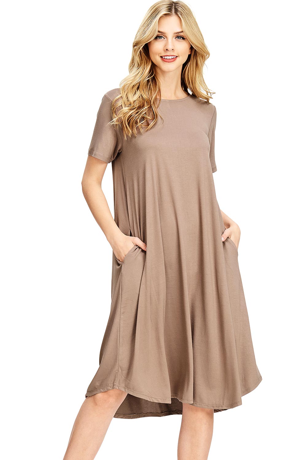 Faithful A-line Midi Dress - Pink Ice