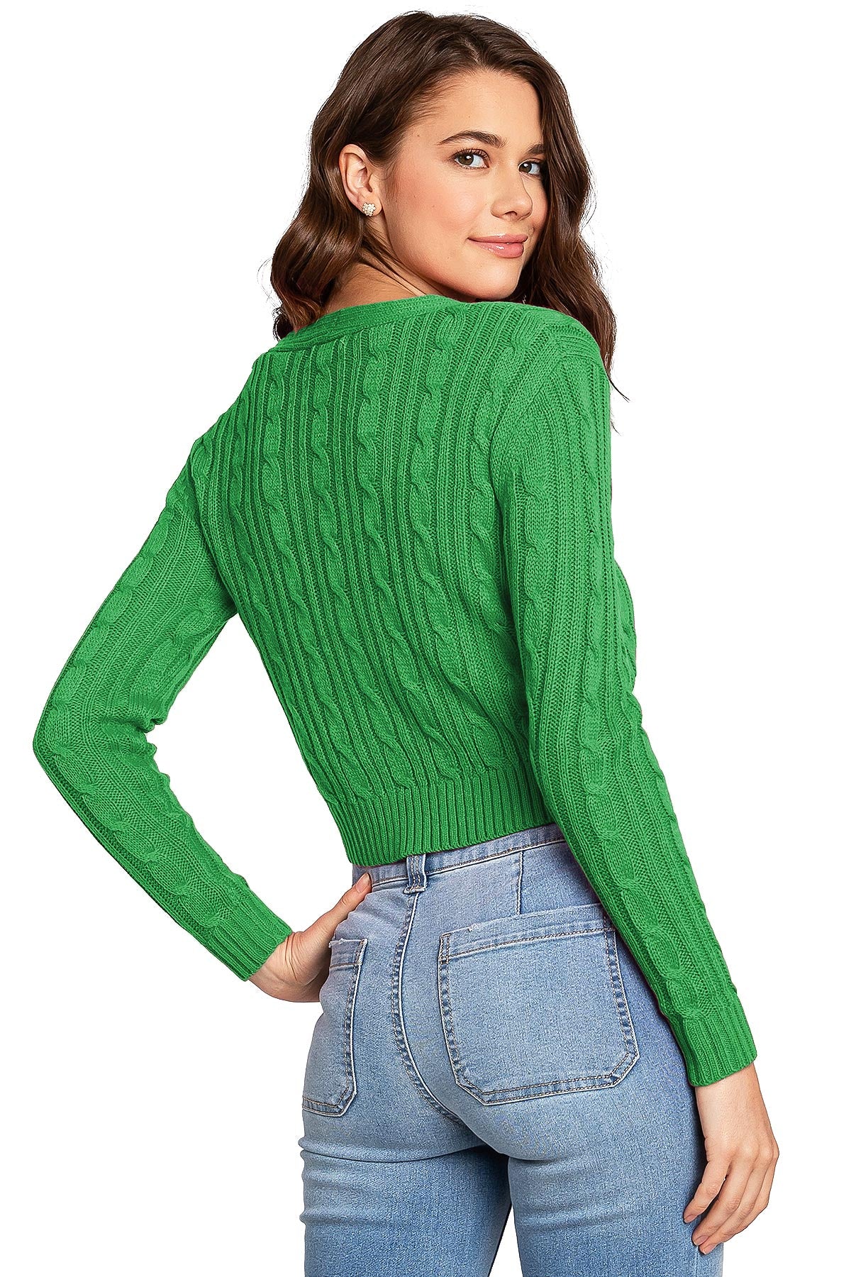 Cable Knit Crop Cardigan