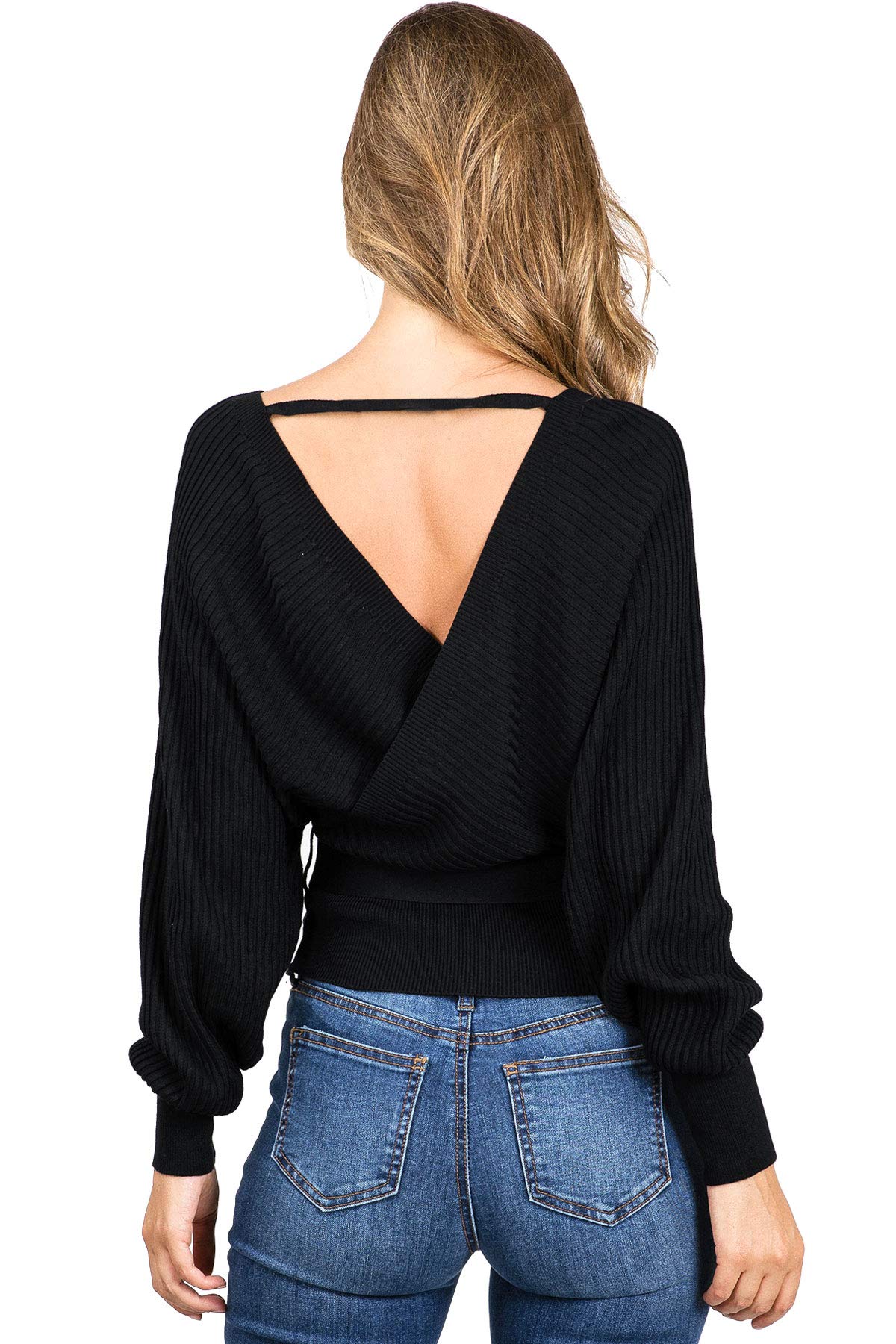 Surplice Knit Sweater Top