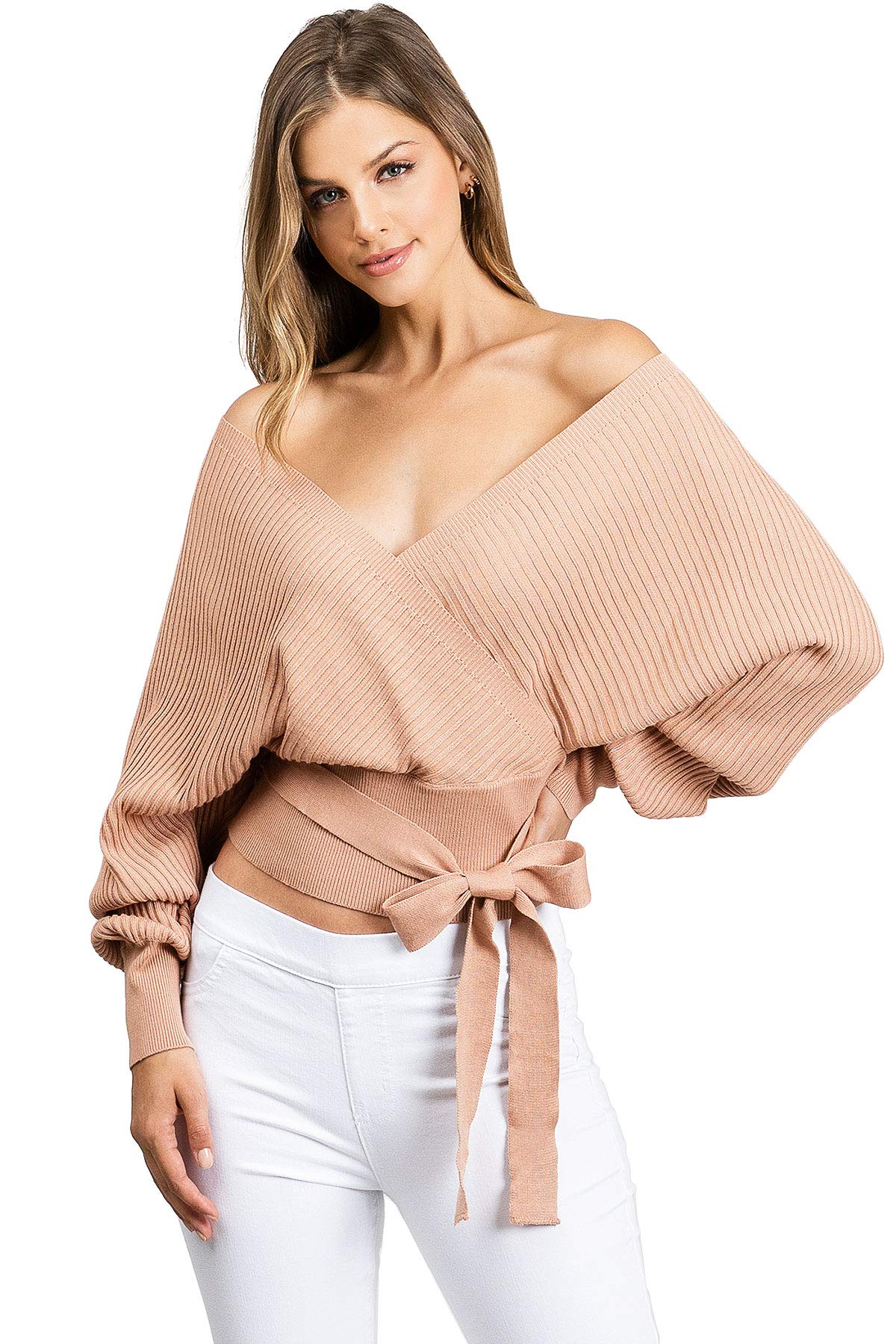 Surplice Knit Sweater Top