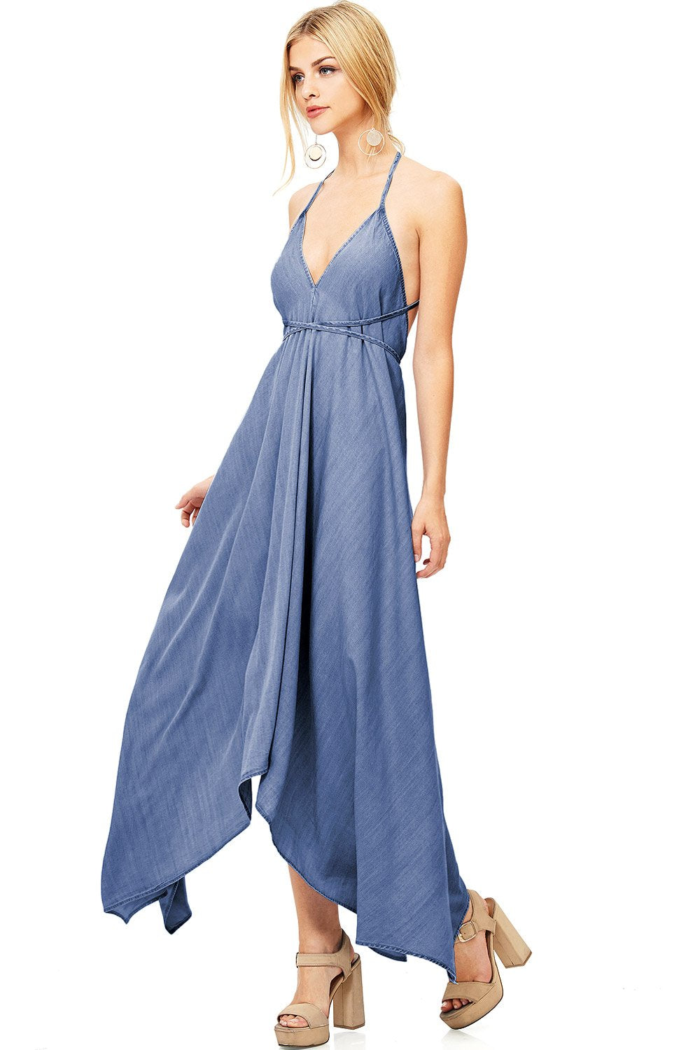 Venice Chambray Halter Dress