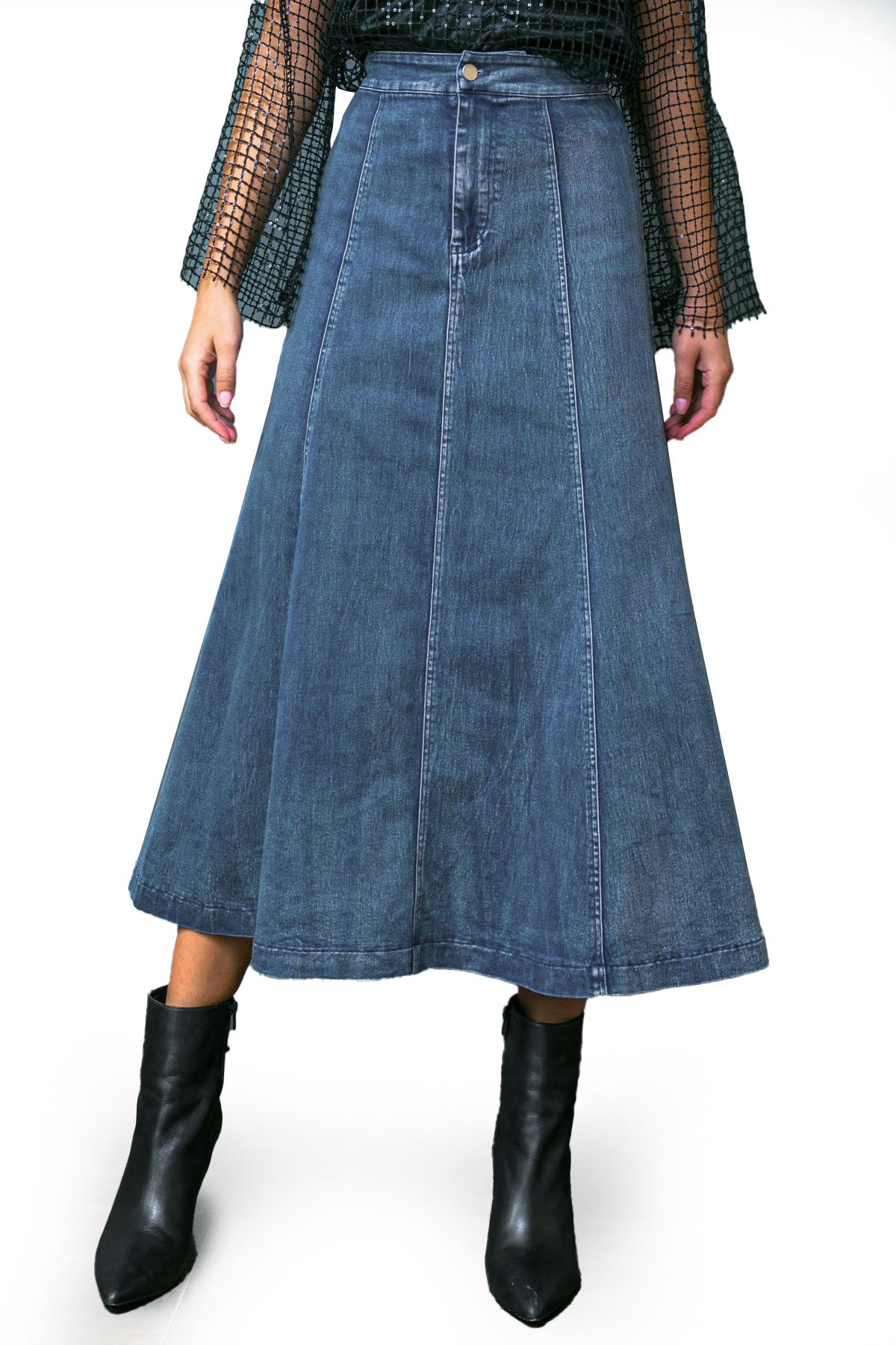 Enchanted Denim Midi Skirt