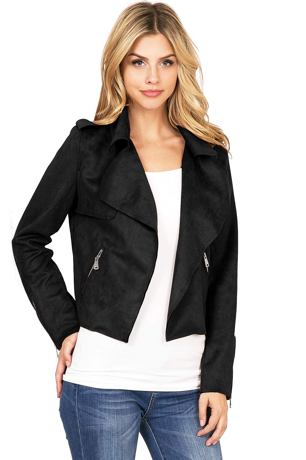 Suede Moto Jacket - Pink Ice