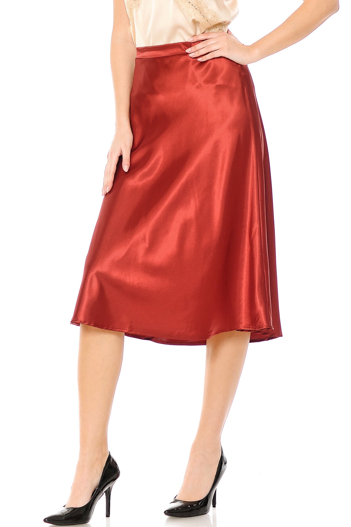 Stella Satin Midi Skirt