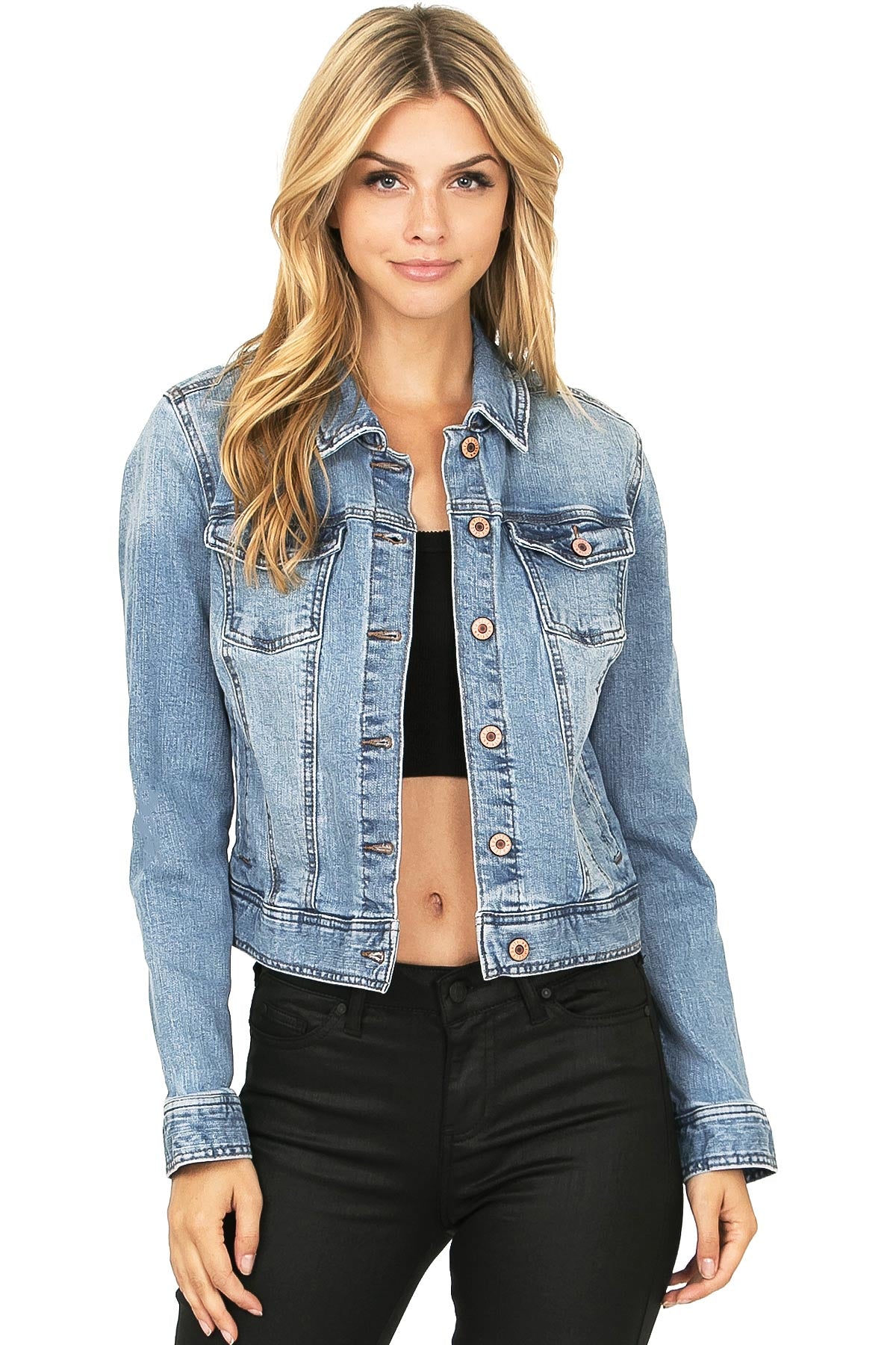 Fitted Denim Jacket – Pink Ice