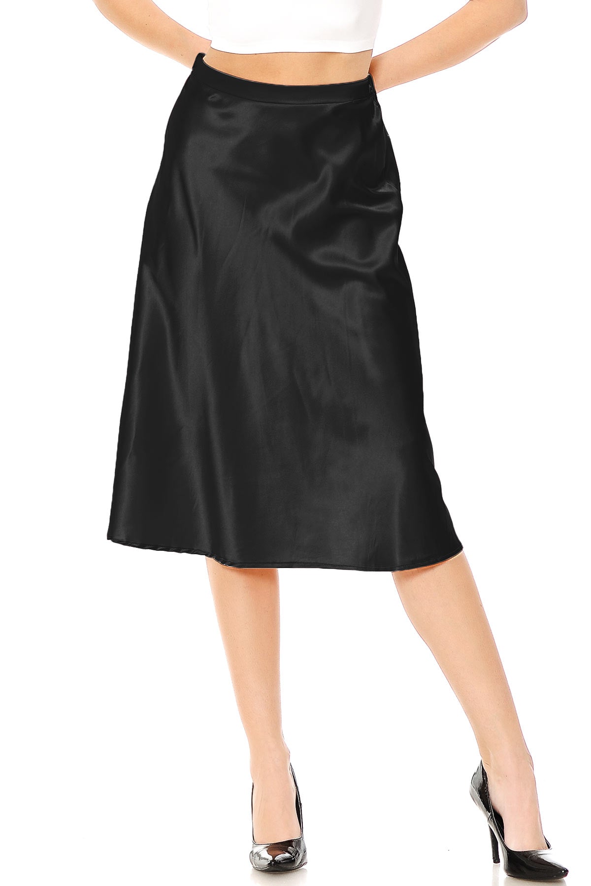 Stella Satin Midi Skirt