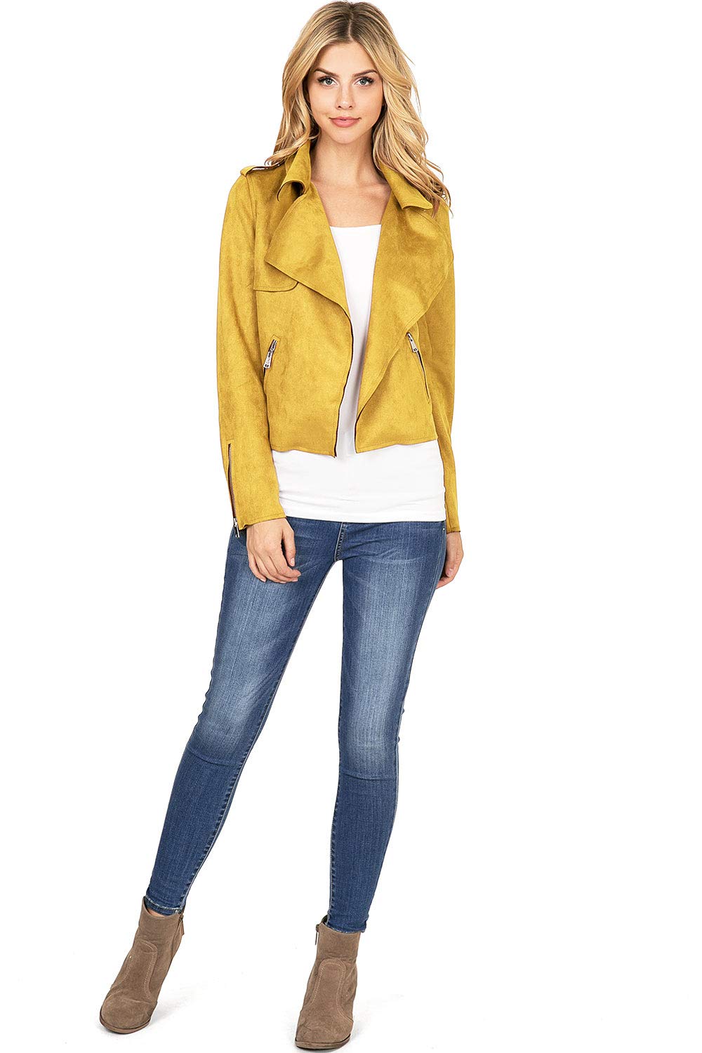 Suede Moto Jacket - Pink Ice