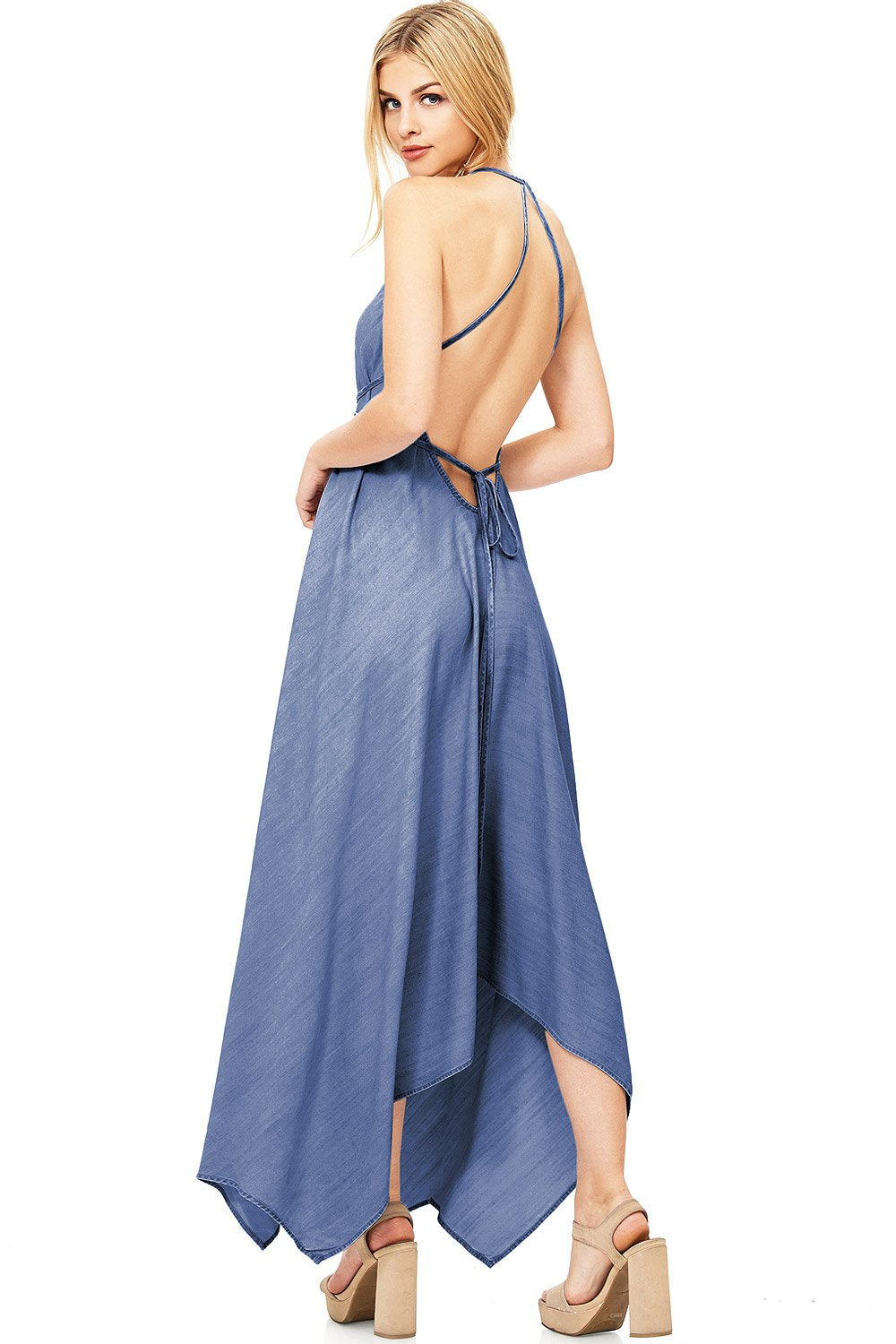 Venice Chambray Halter Dress