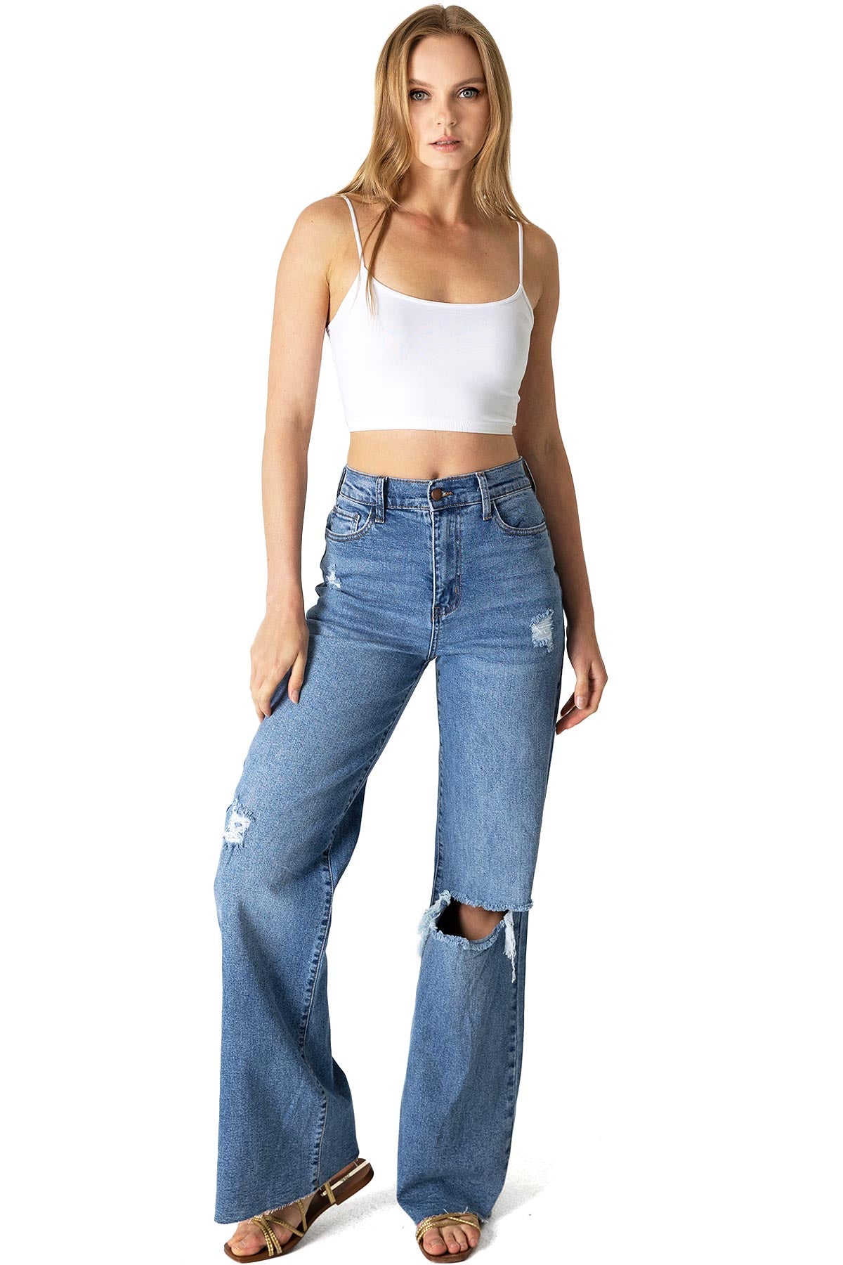 Shortcut Wide Leg Jeans