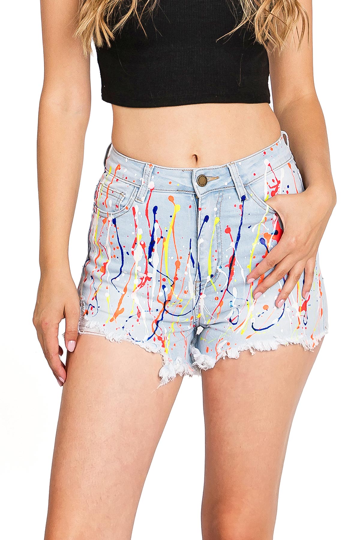 Splatter High Rise Shorts