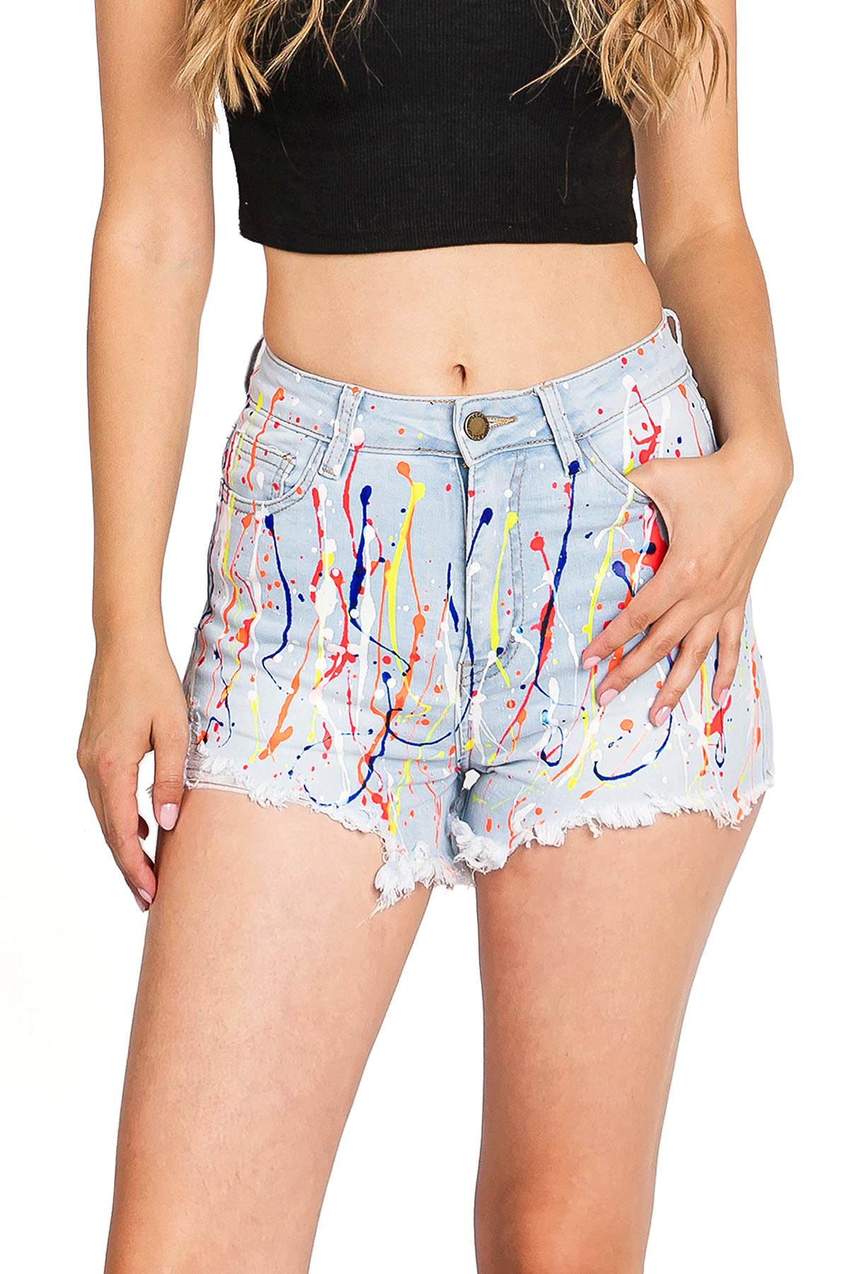 Splatter High Rise Shorts