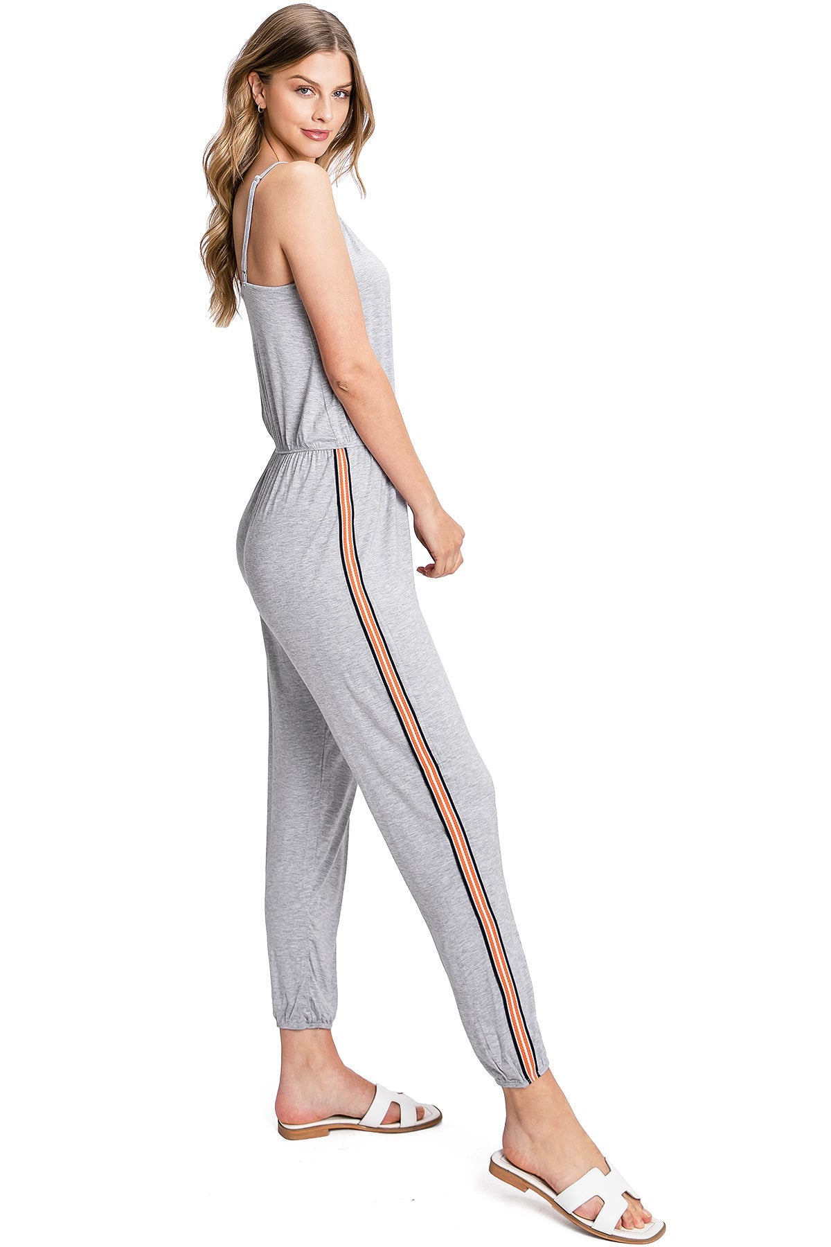 Side Track Jogger Jumpsuit - Pink Ice