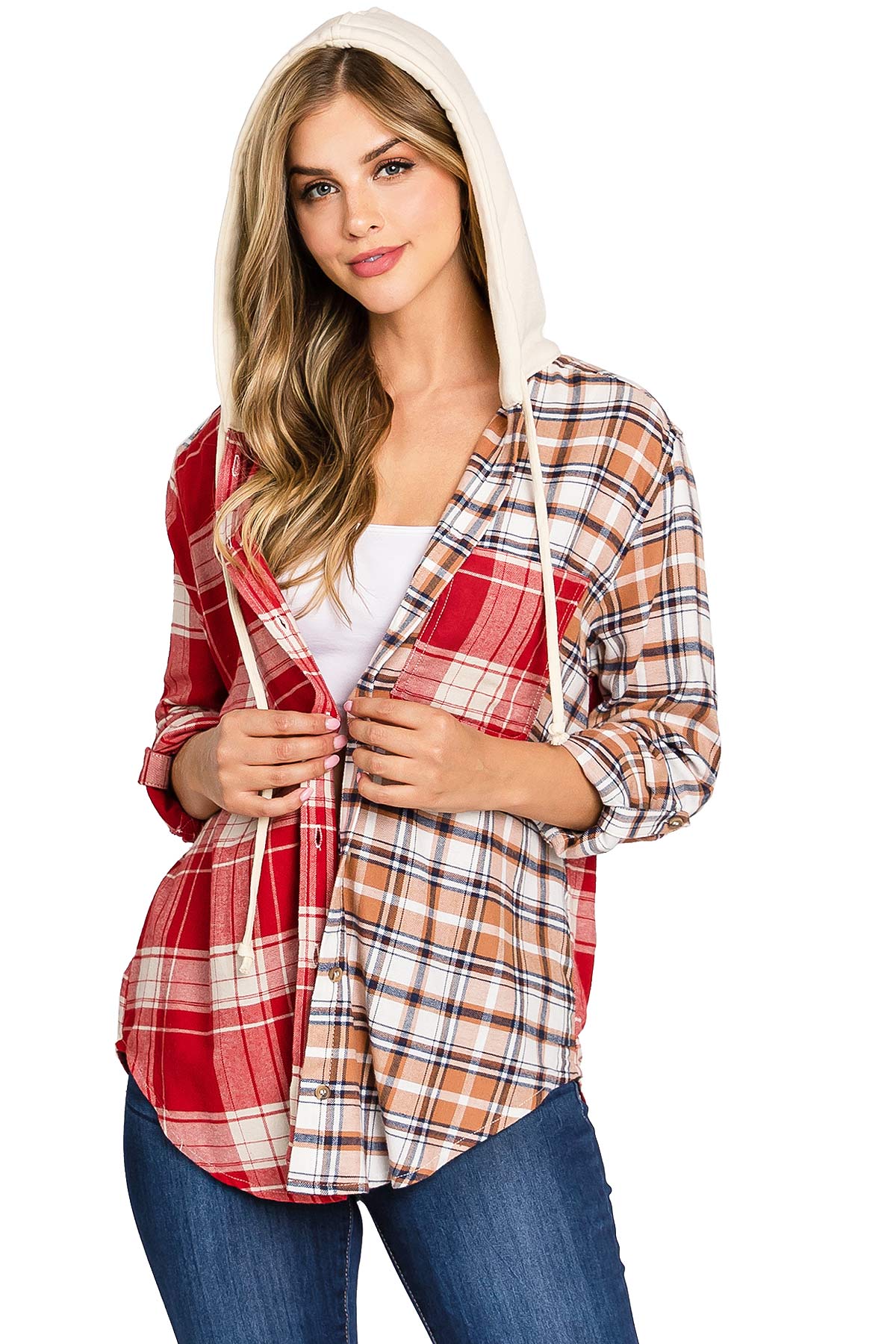 Spliced Hooded Flannel
