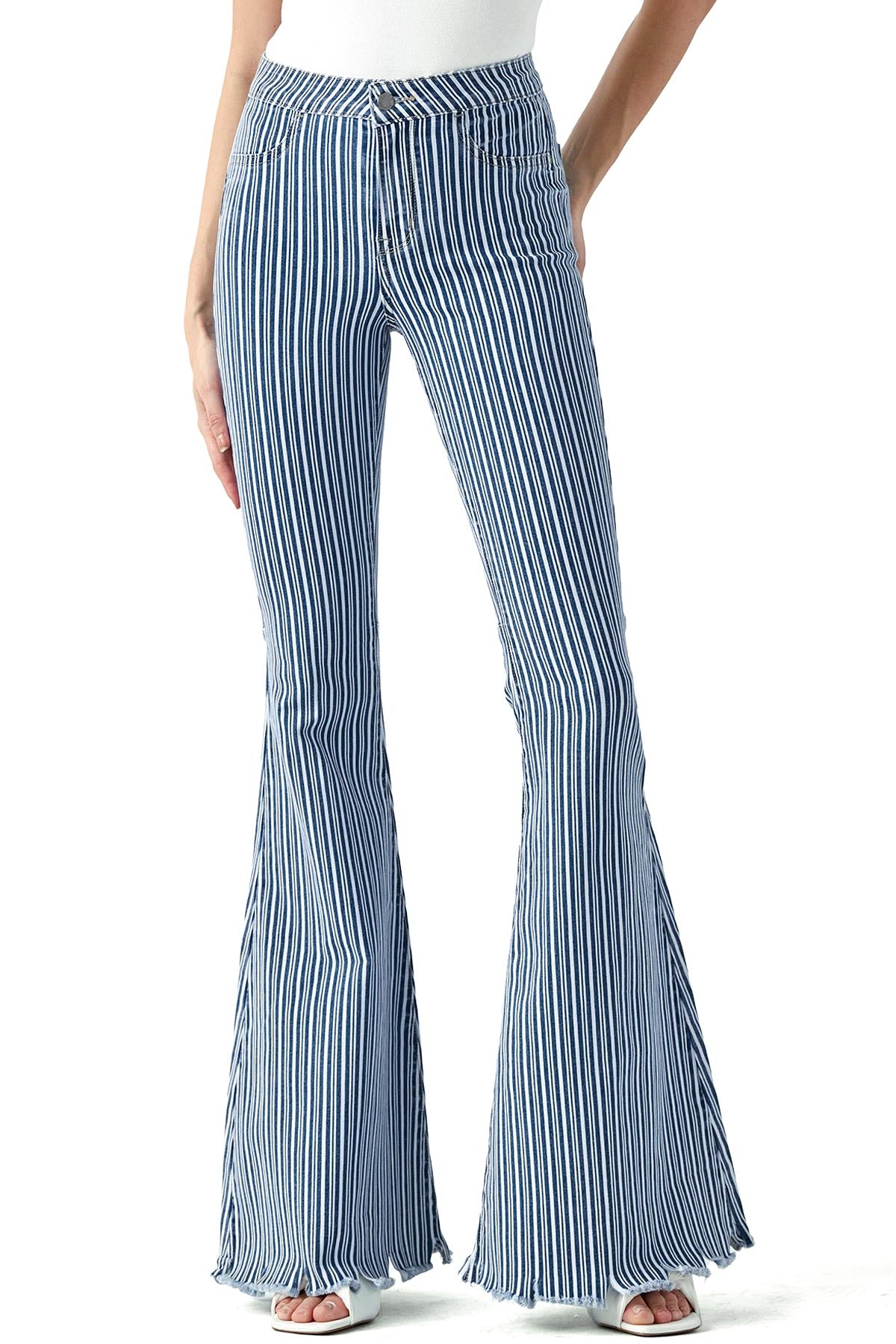 Echo Striped High Rise Flares