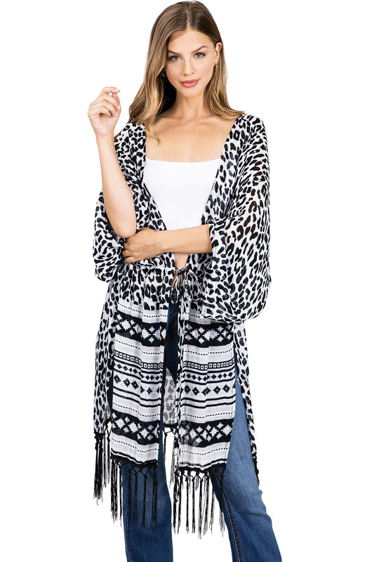 Wild Side Fringe Kimono