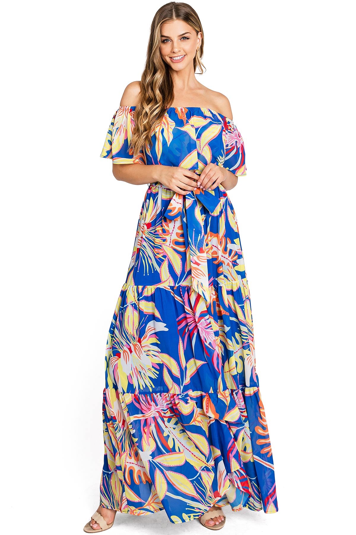Electric Palm Maxi Dress