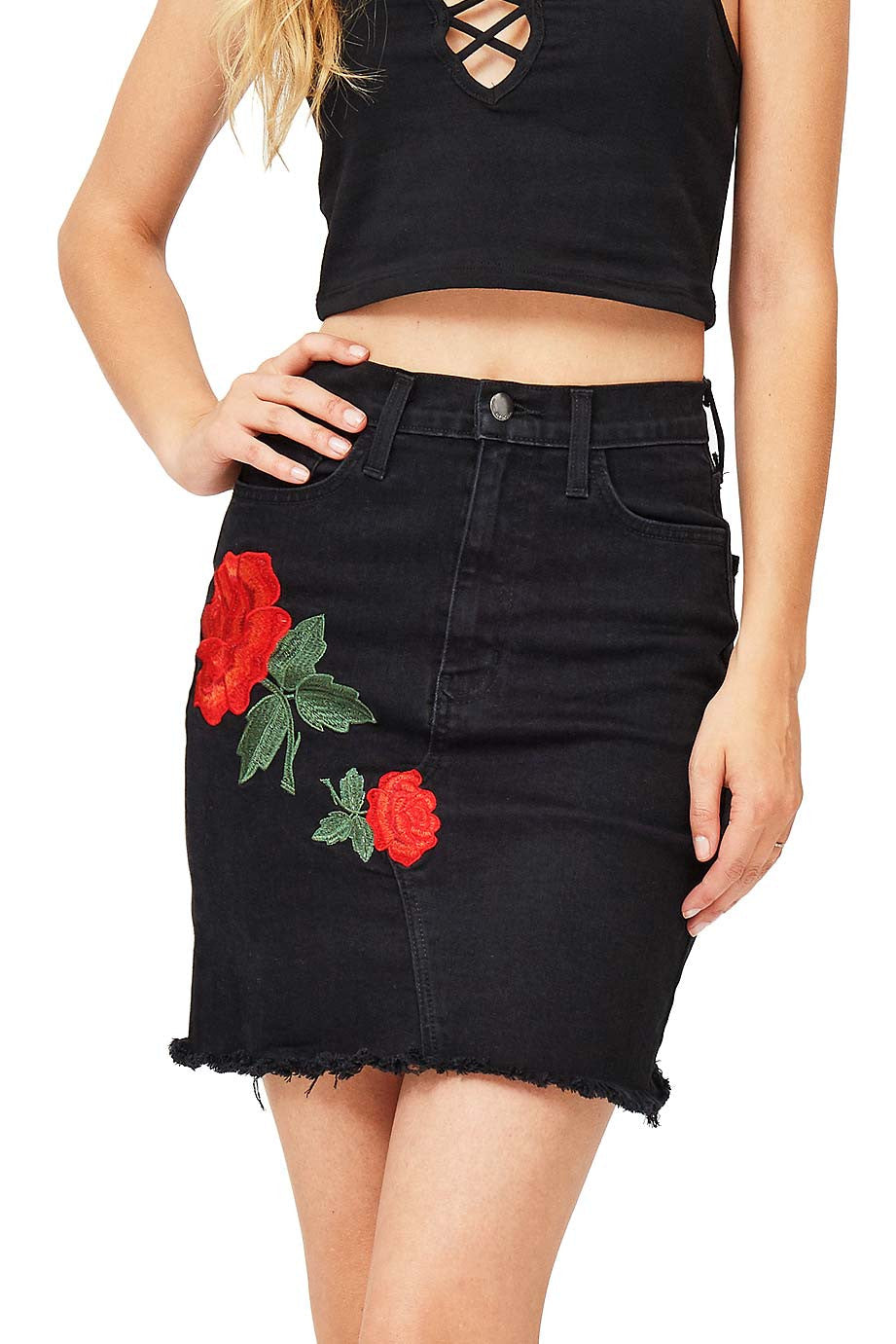 Rosie Denim Skirt - Pink Ice