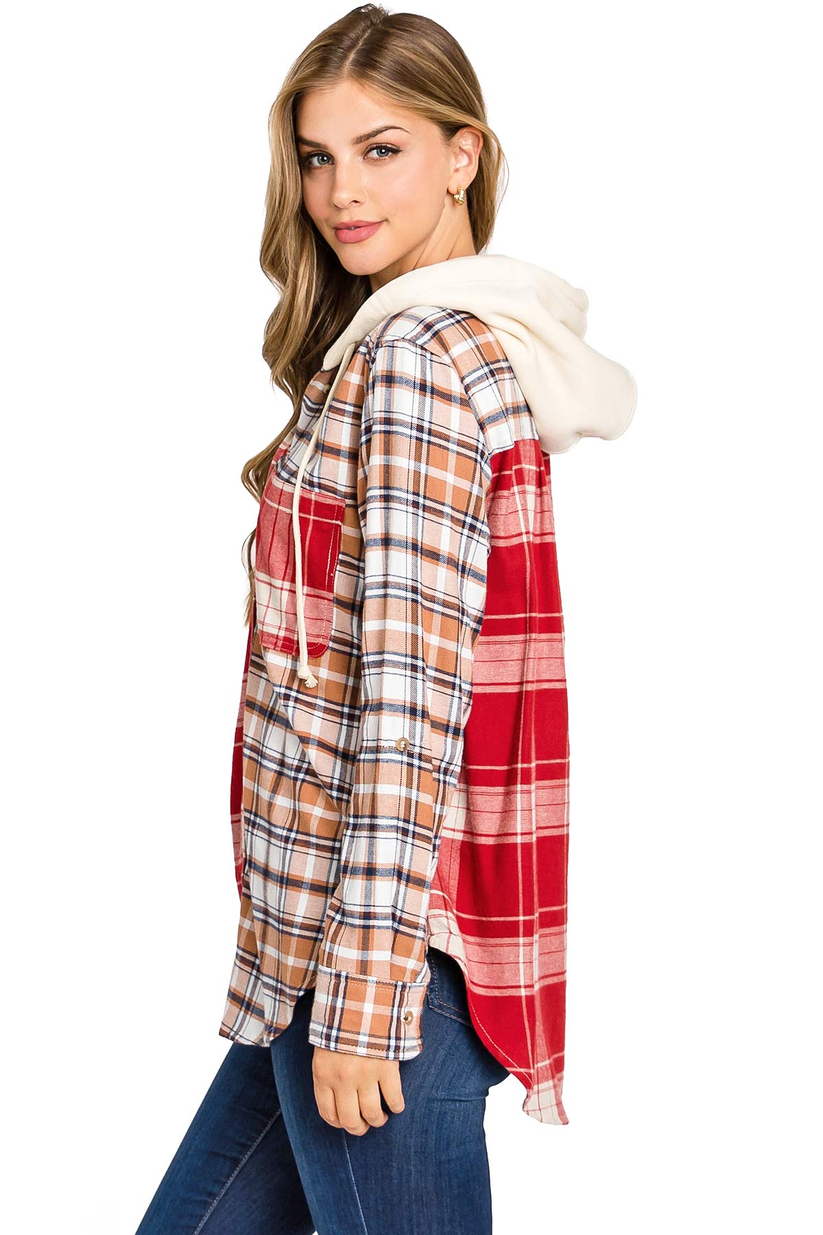 Spliced Hooded Flannel