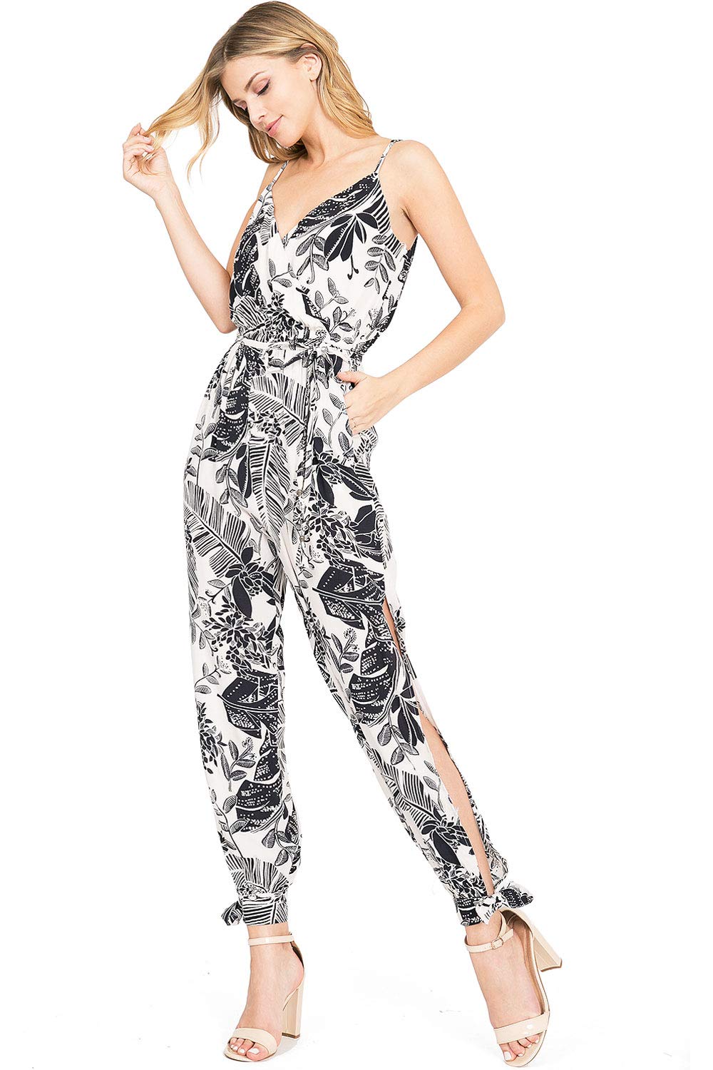 Bali Floral Surplice Jumpsuit - Pink Ice