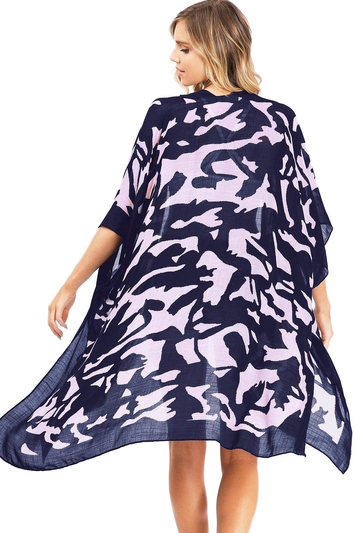 Abstract Contrast Kimono