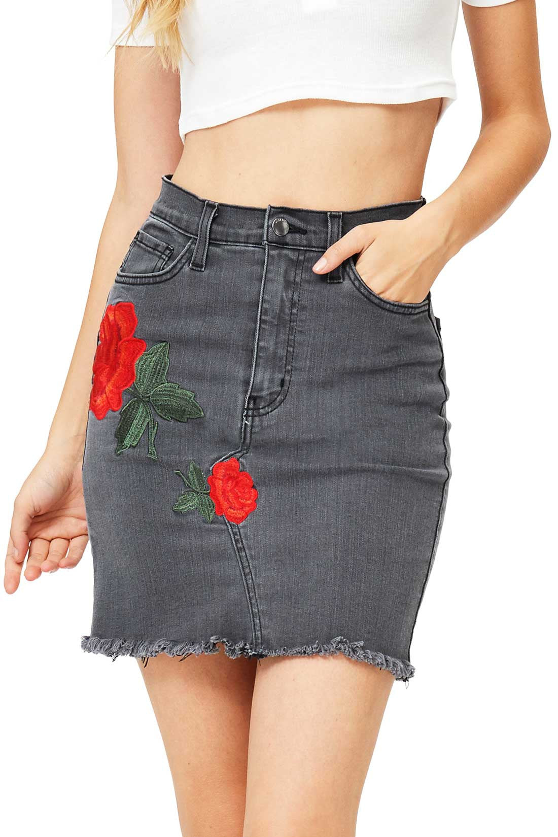 Rosie Denim Skirt - Pink Ice