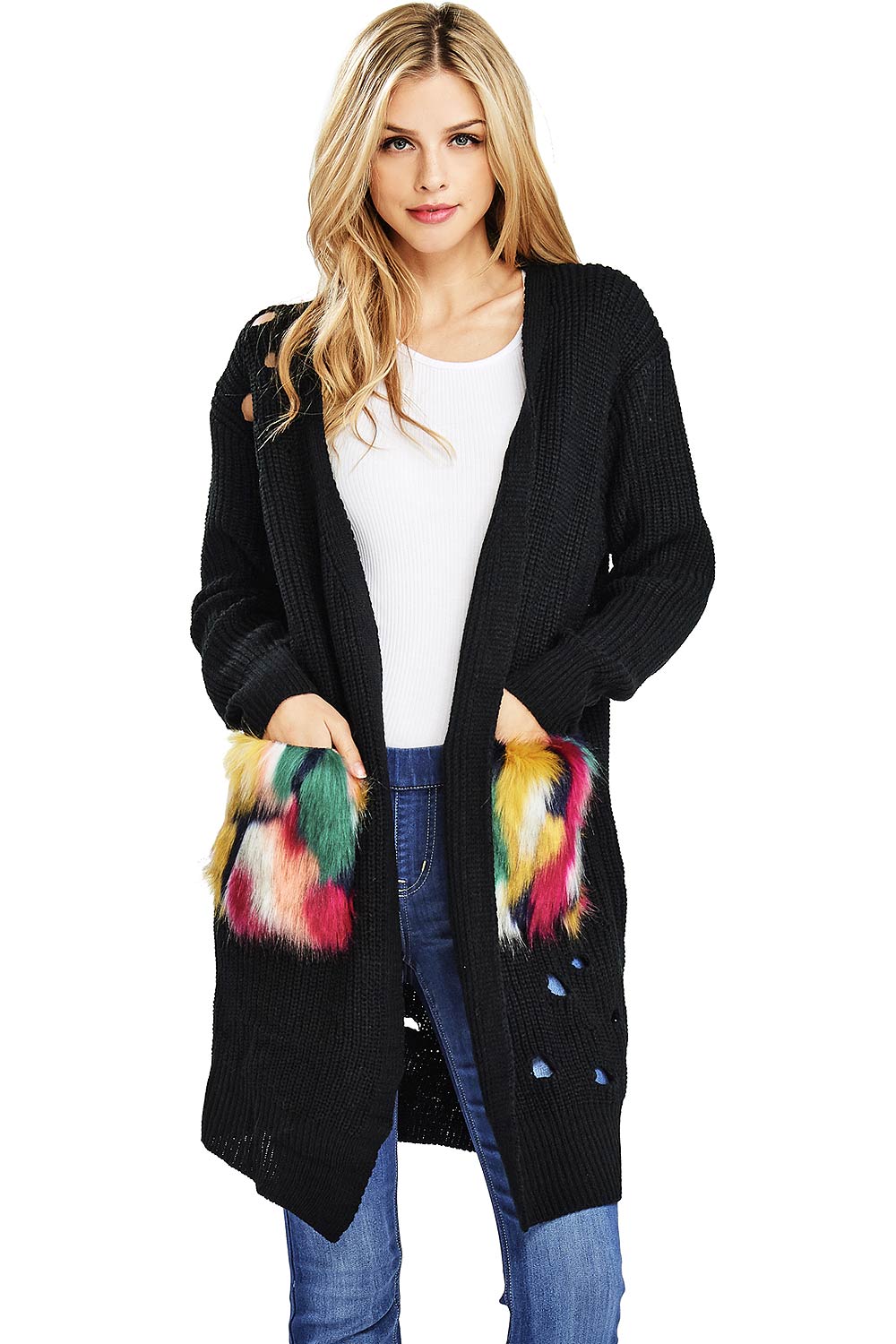 Monster Mash Up Cardigan - Pink Ice