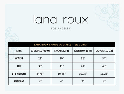Lana Roux 90s Retro Utility Denim Romper Short Overalls