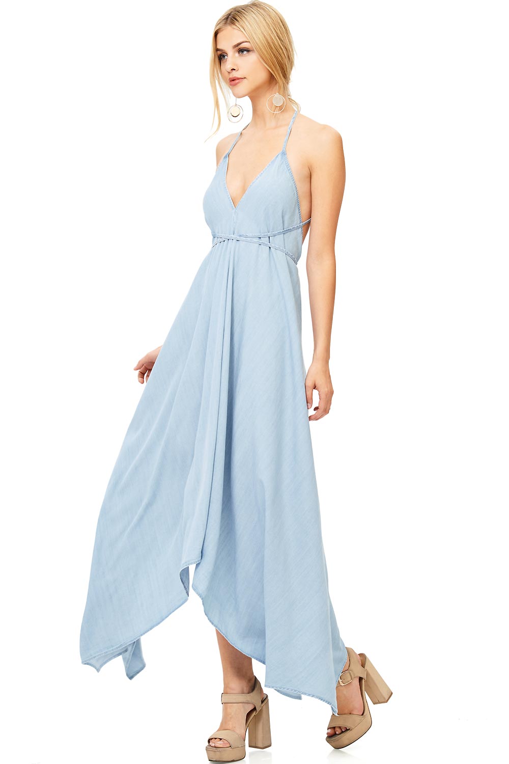 Venice Chambray Halter Dress