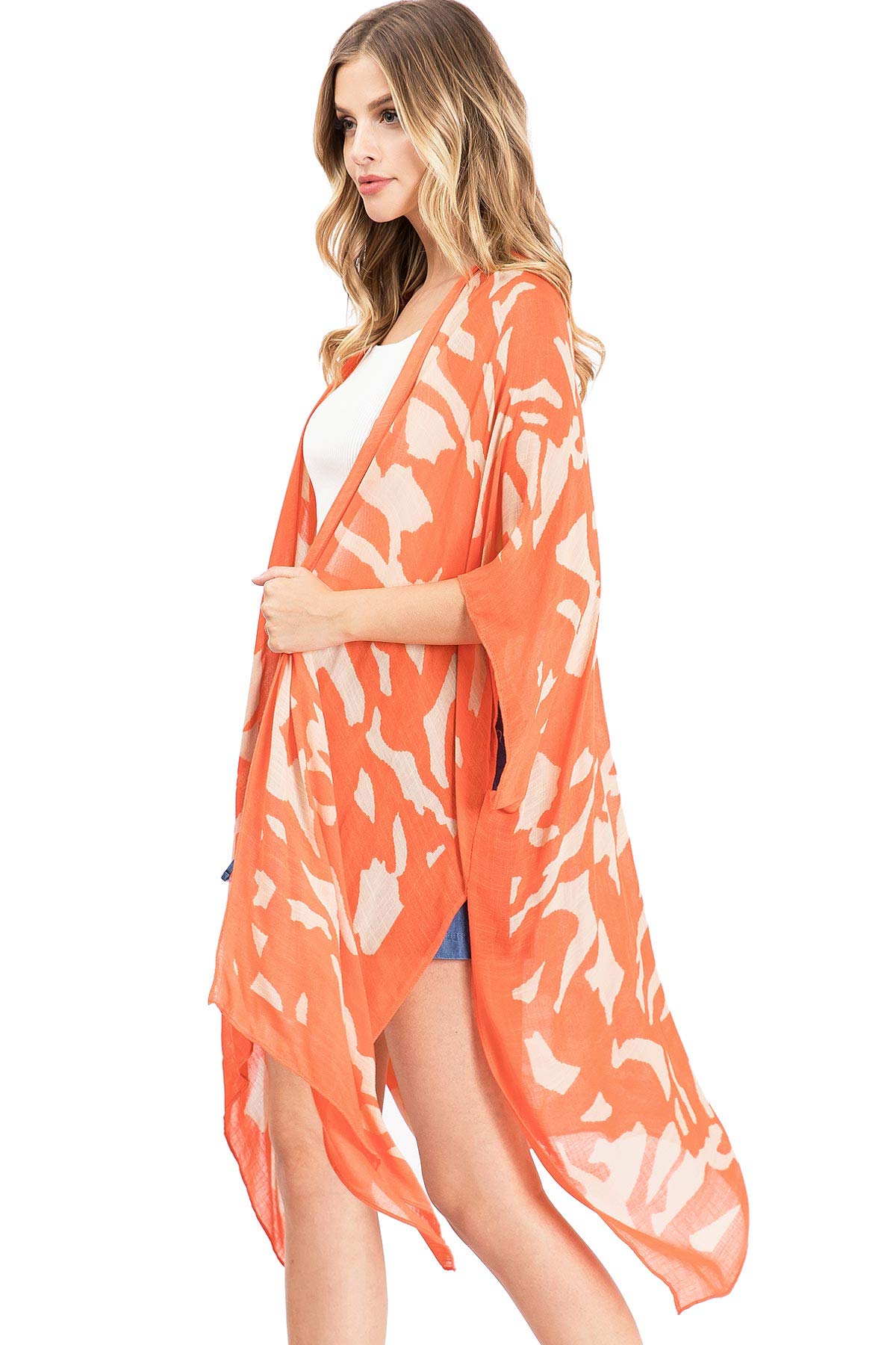 Abstract Contrast Kimono